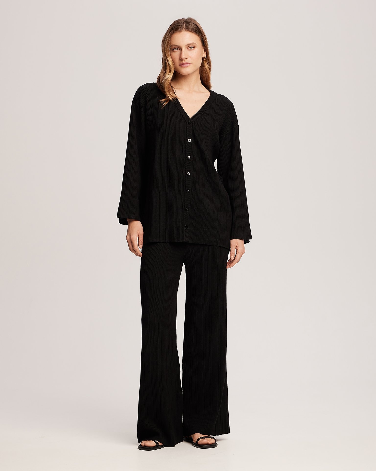Black palazzo pants suit, Black — photo 4