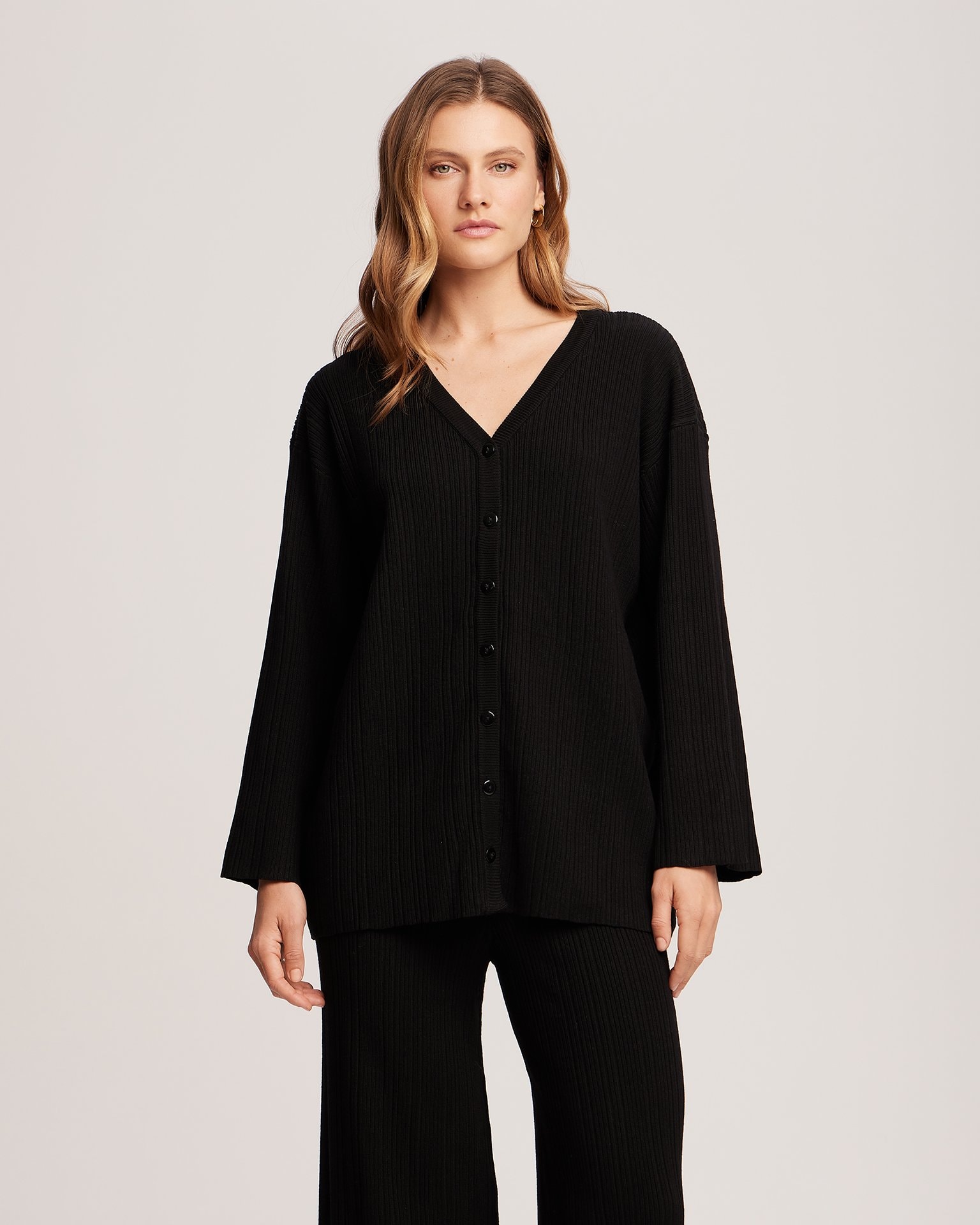 Black palazzo pants suit, Black — photo 6