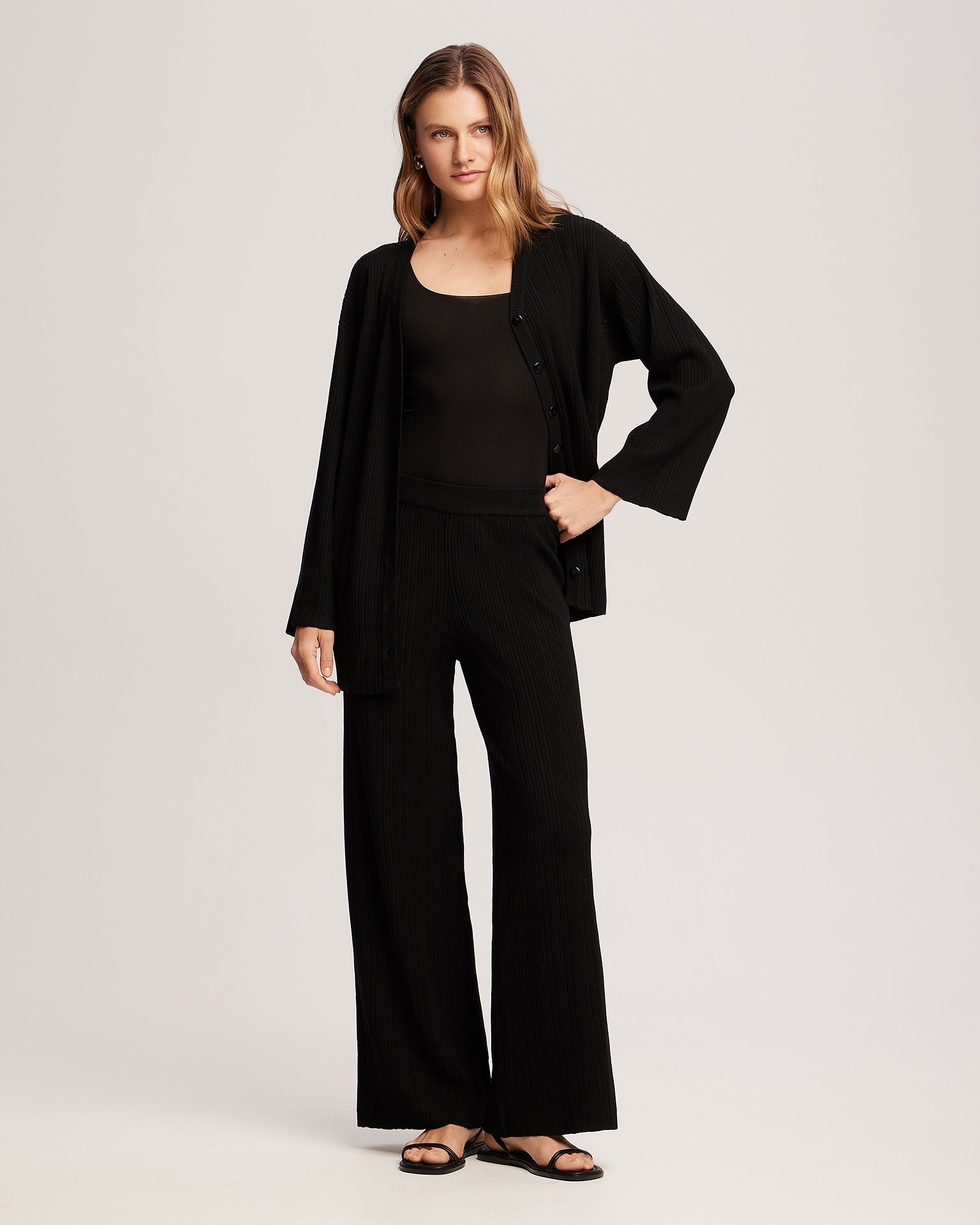 Black palazzo pants suit, Black — photo 2