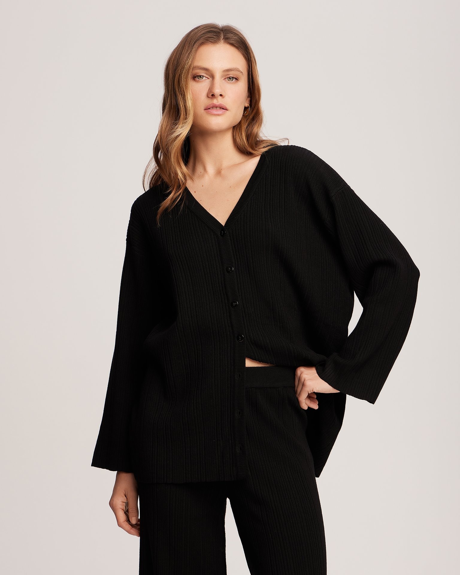 Black palazzo pants suit, Black — photo 7