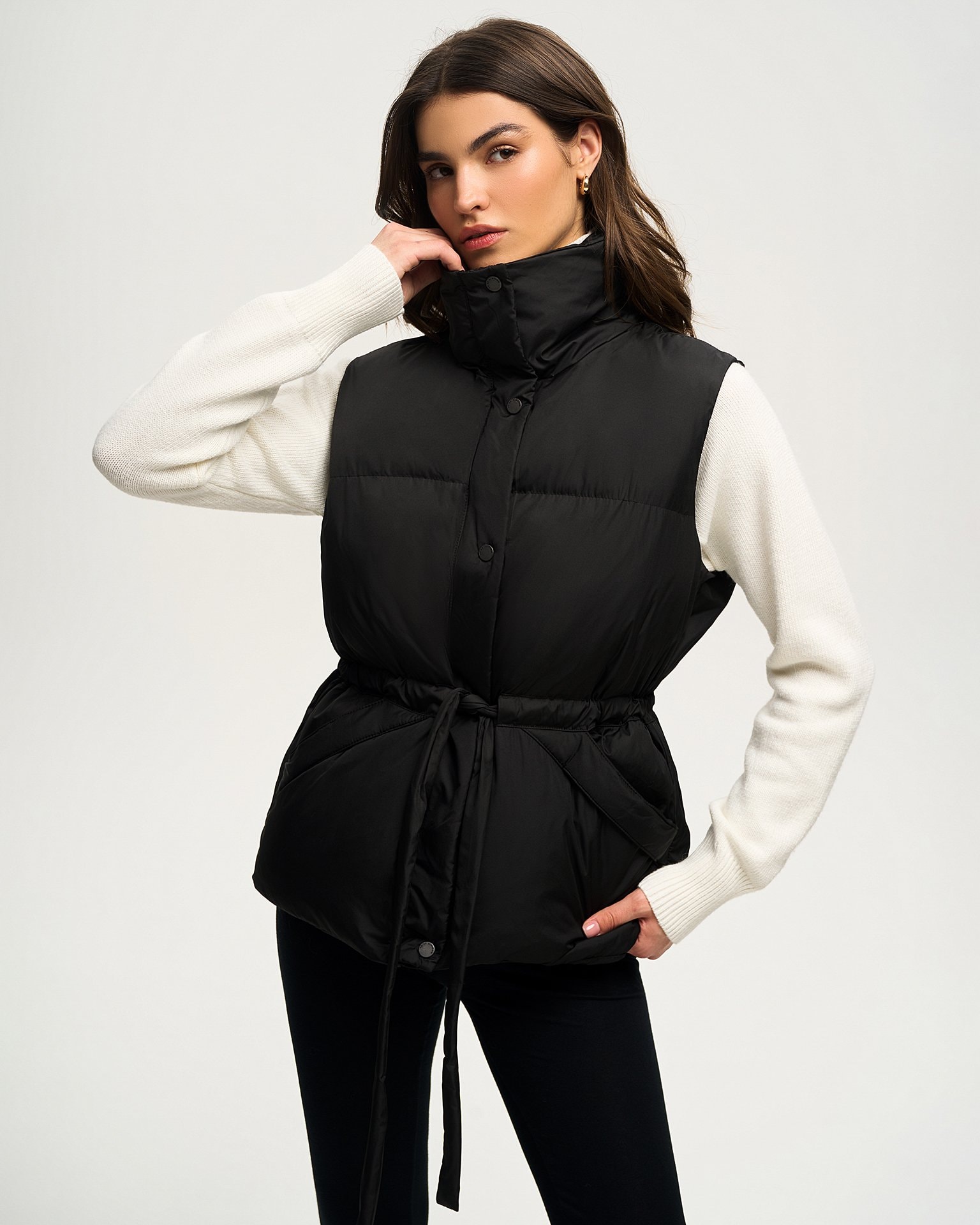 High-neck vest, Black — photo 5