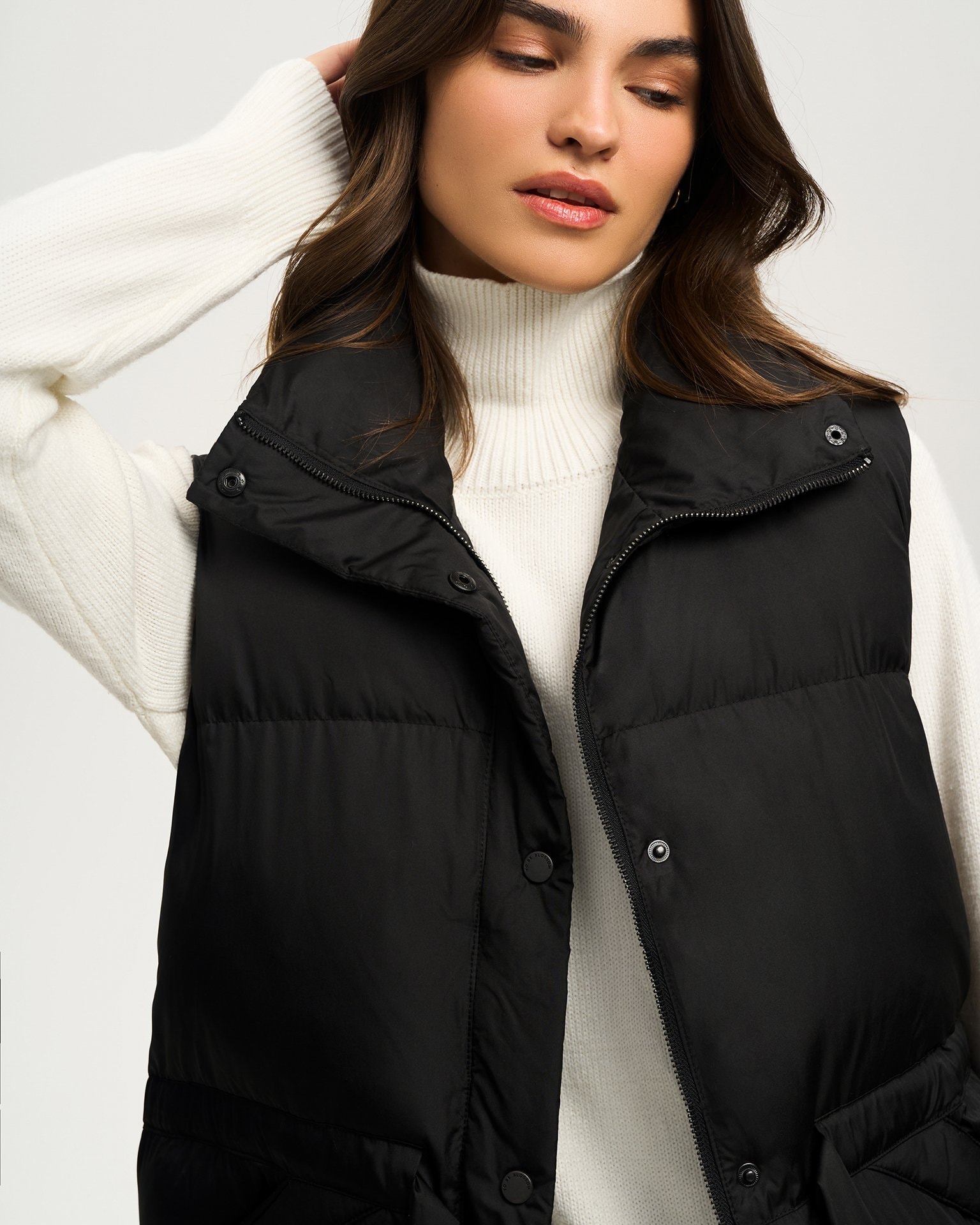 High-neck vest, Black — photo 8