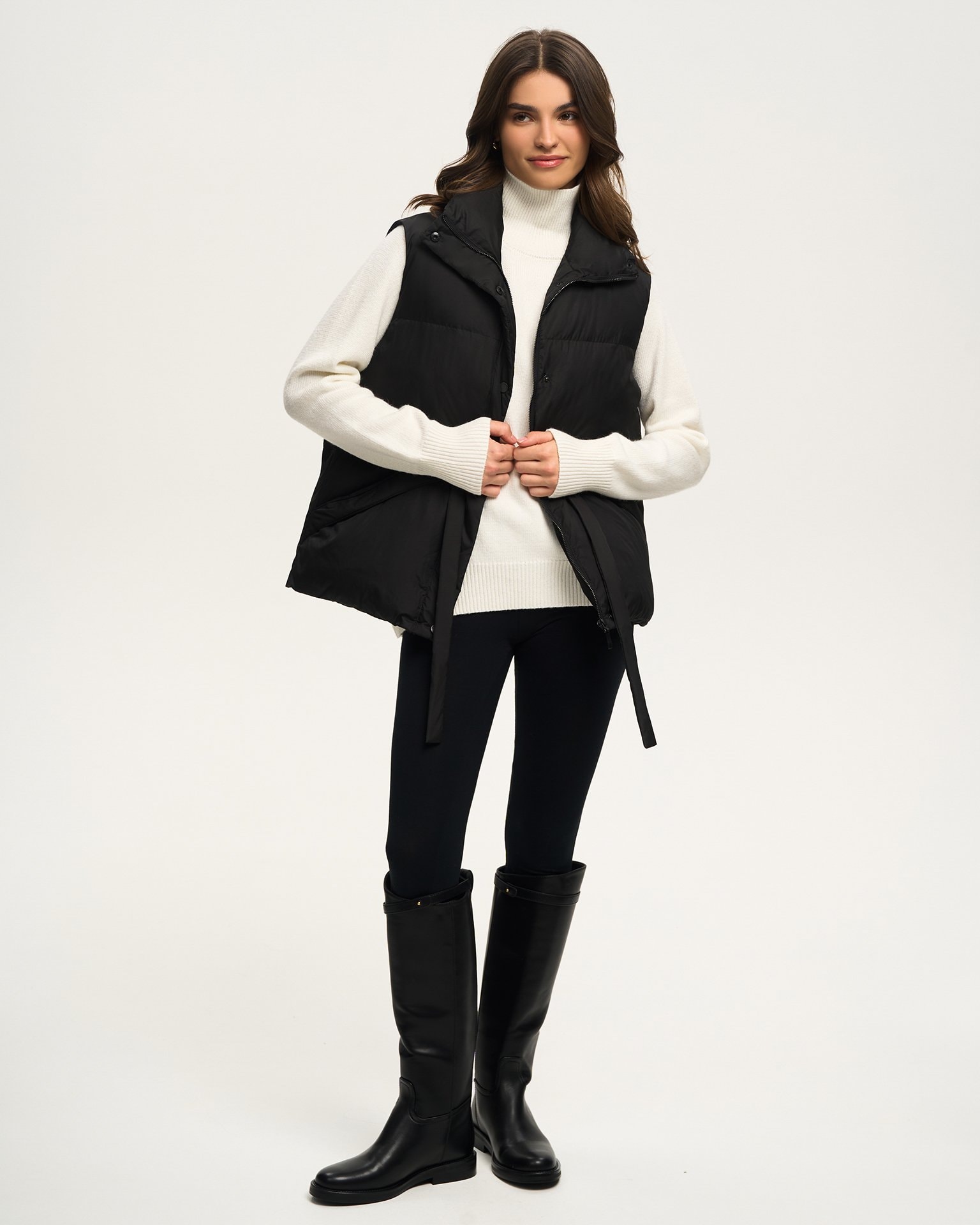 High-neck vest, Black