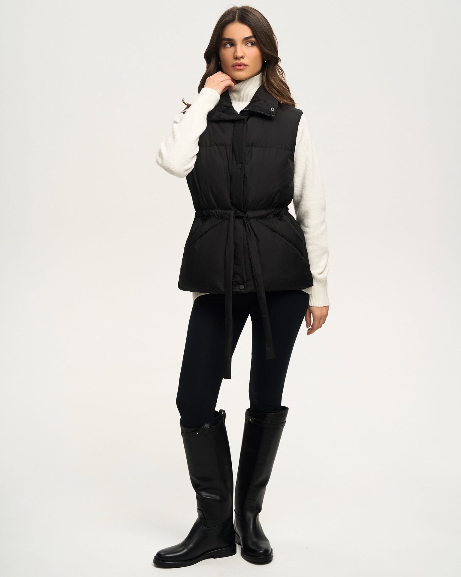 High-neck vest, Black — photo 4