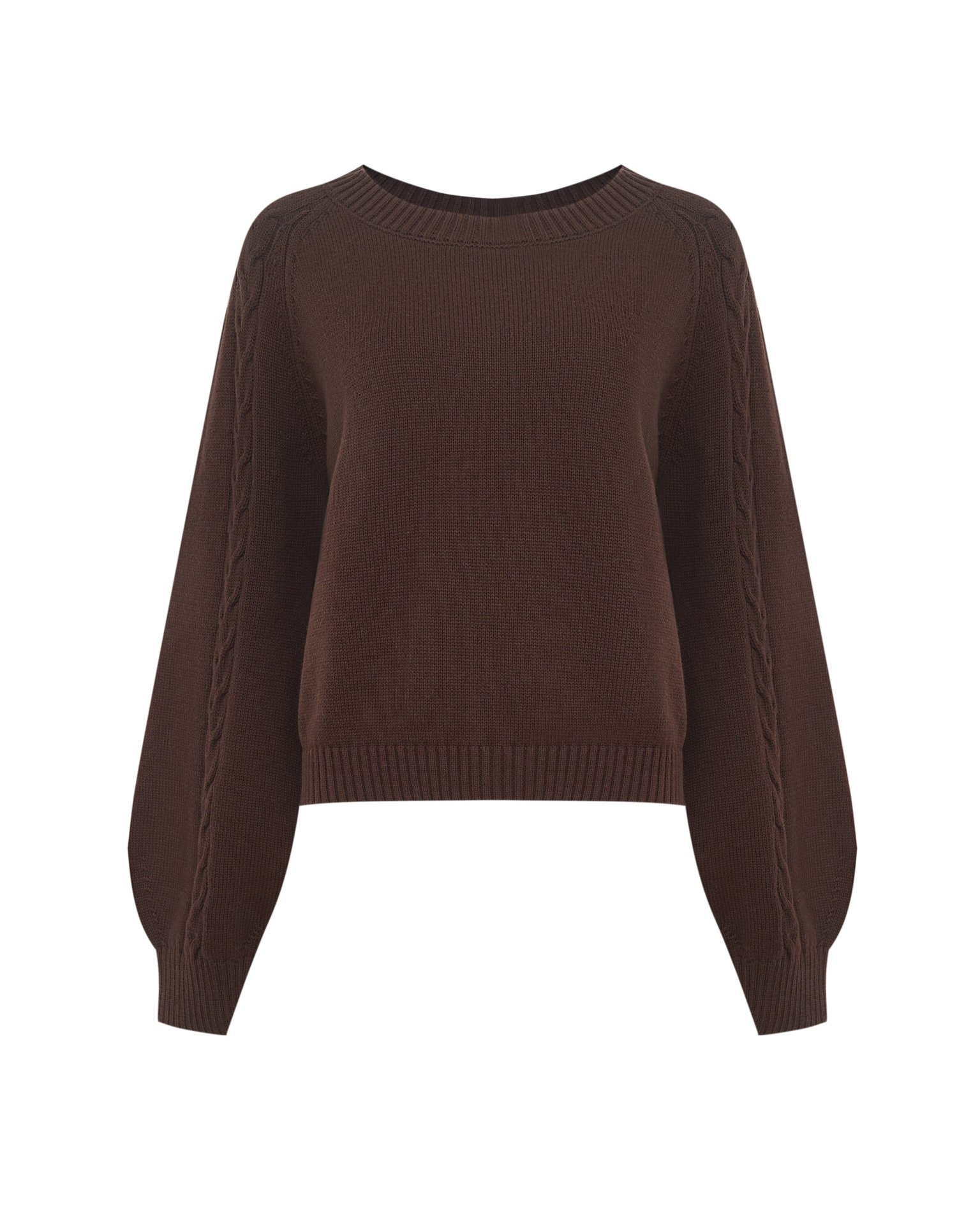 Cable-knit jumper, Brown — photo 11