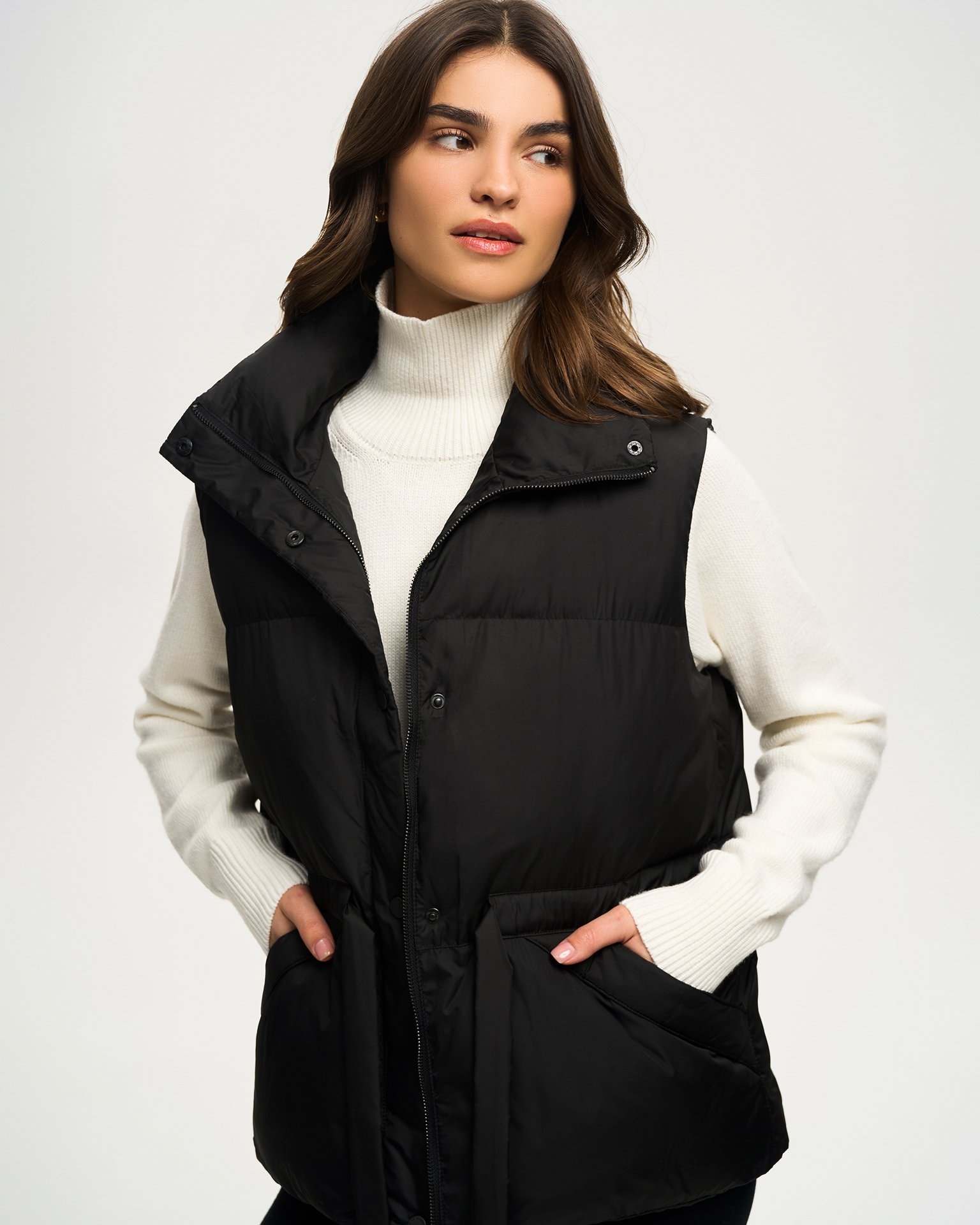 High-neck vest, Black — photo 6