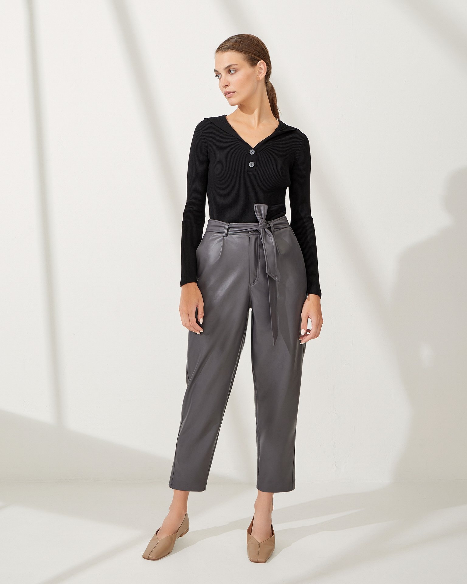 Tapered-leg trousers, Graphite — photo 2