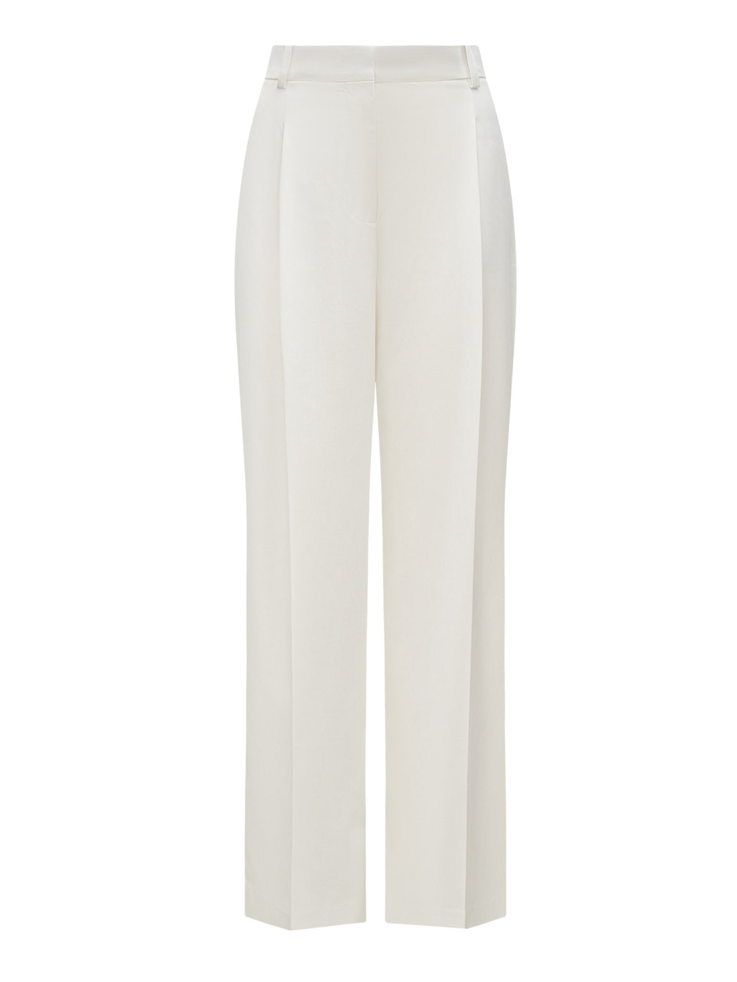 White trousers with pleats, White — photo 6