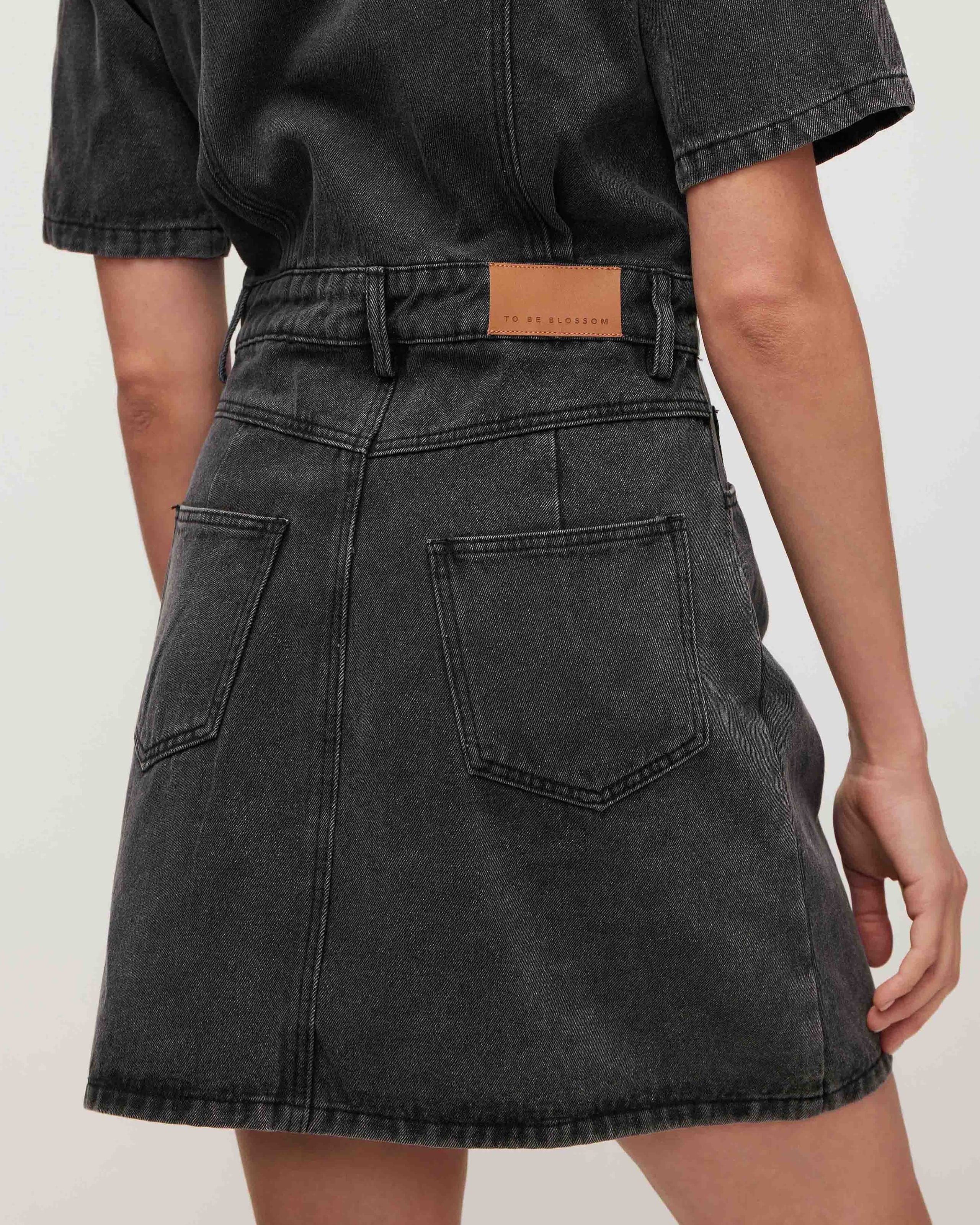 Denim mini dress, Grey — photo 8