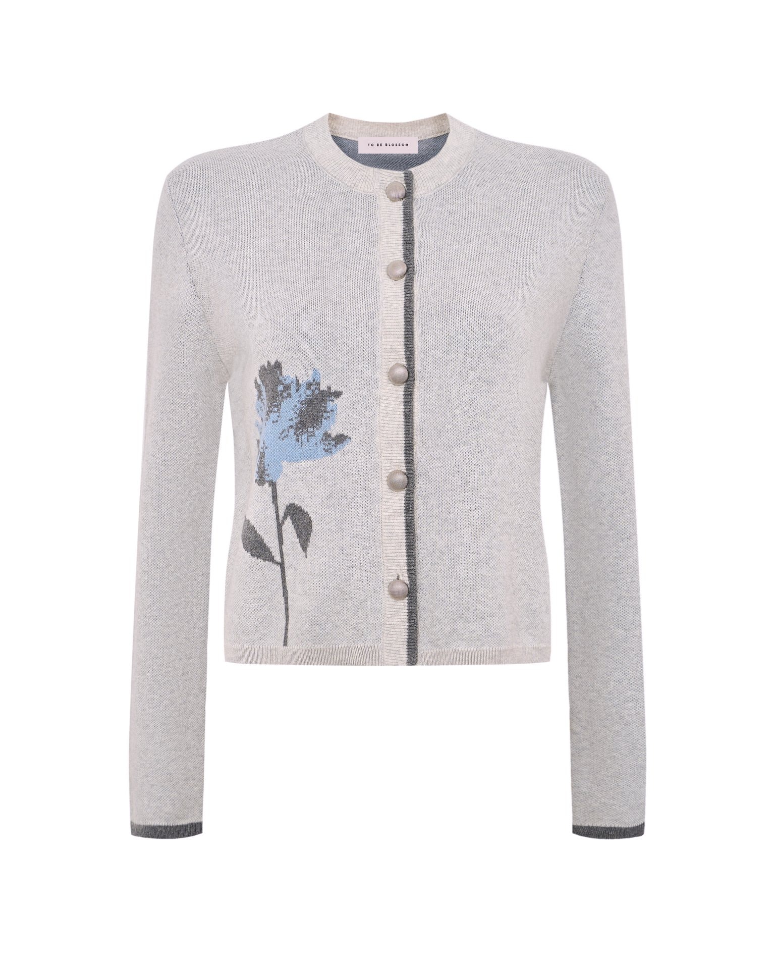 Cropped cardigan, Light Grey — photo 8