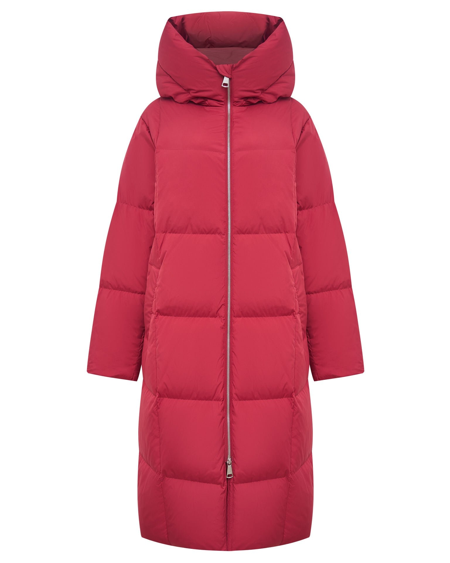 Long padded coat in marsala, Marsala — photo 10