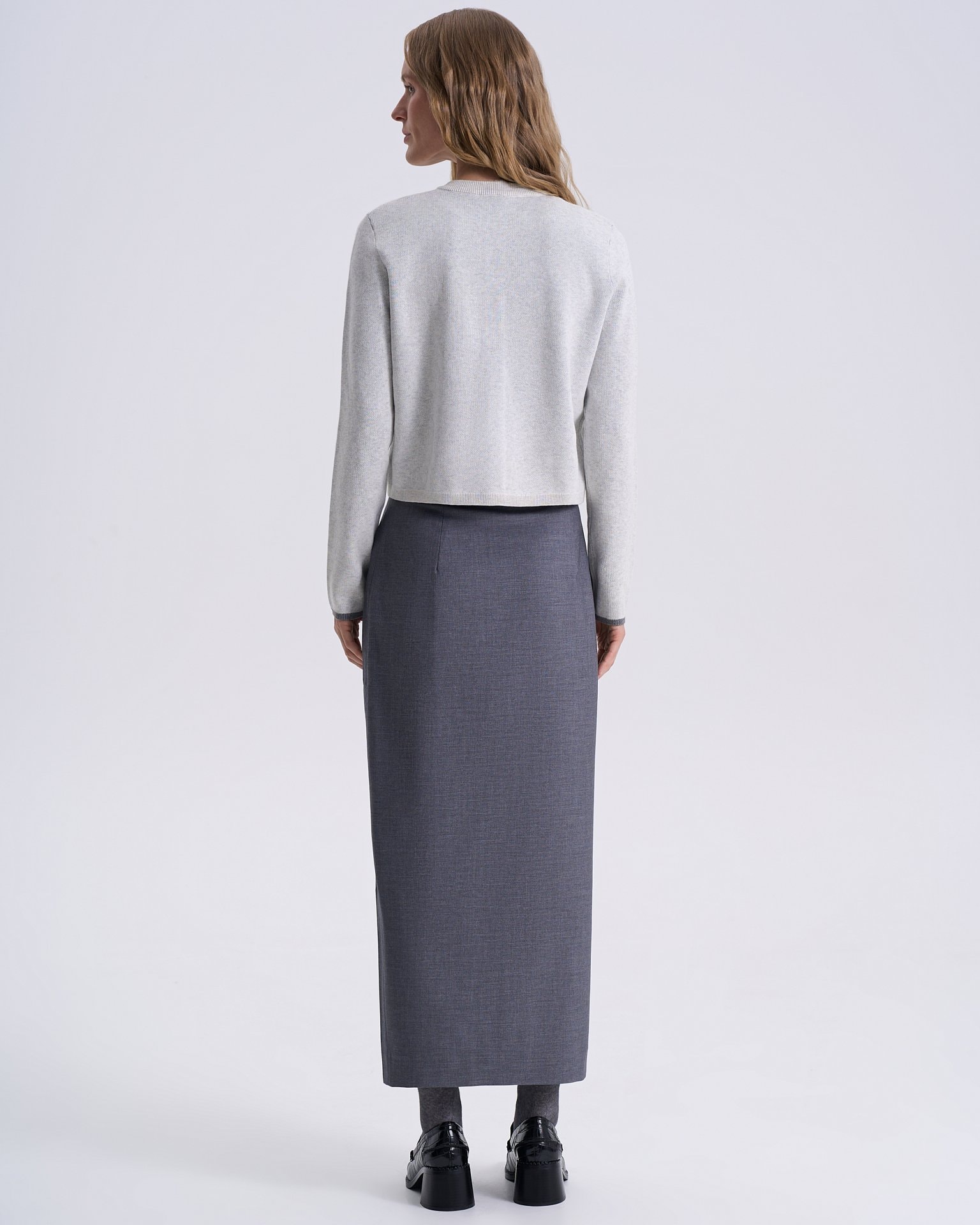 Cropped cardigan, Light Grey — photo 3