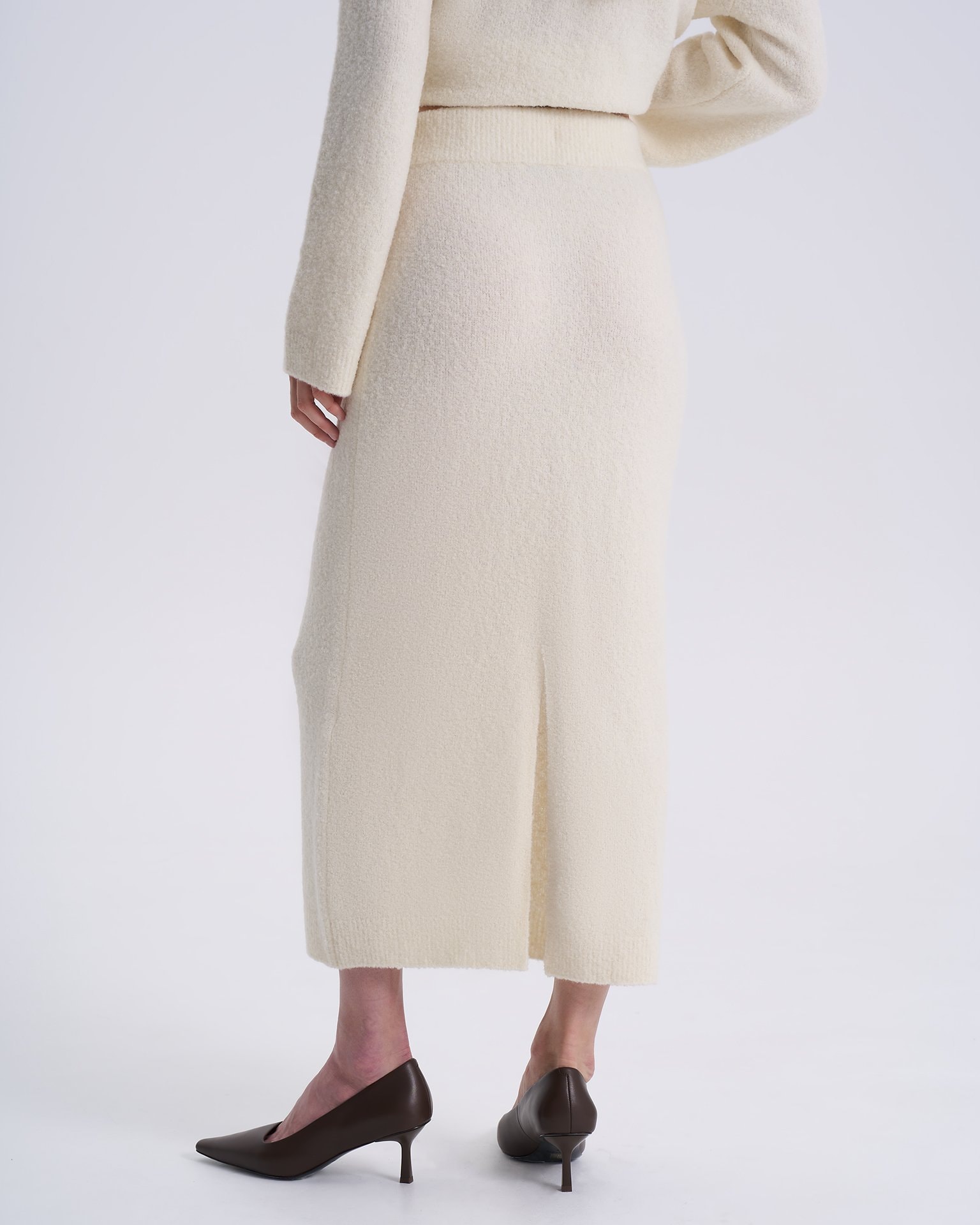 Wool midi skirt, Milky — photo 5