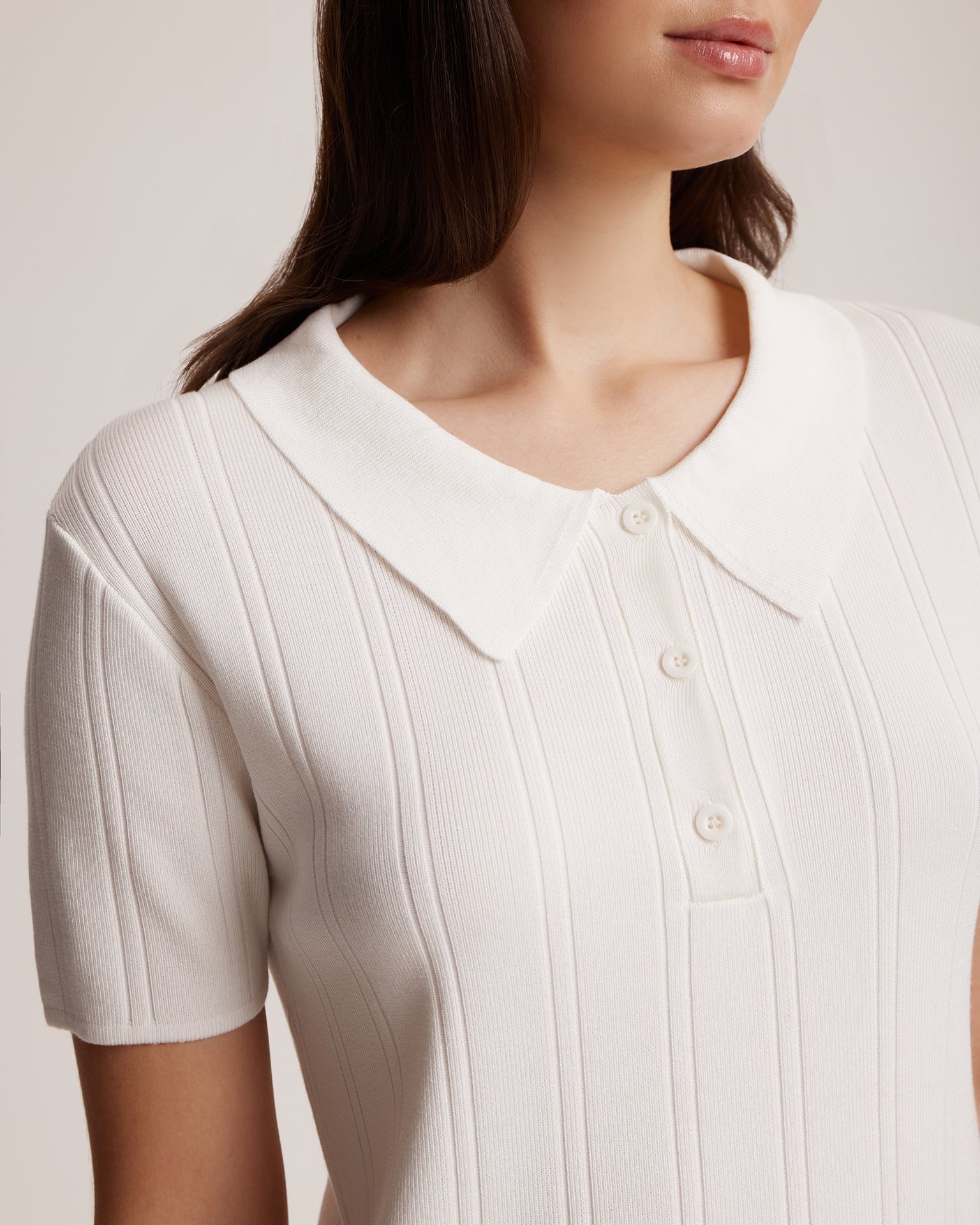 White polo t-shirt, White — photo 7