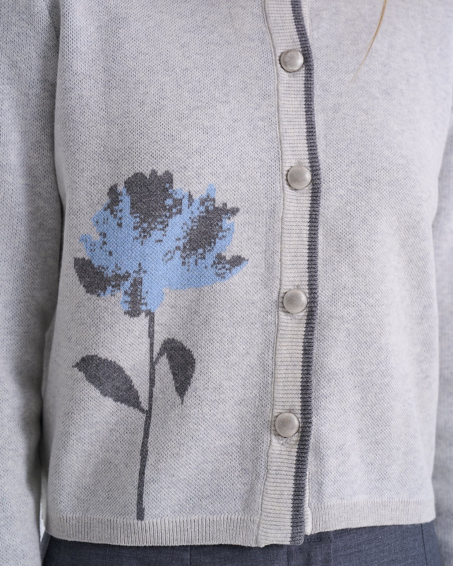 Cropped cardigan, Light Grey — photo 7