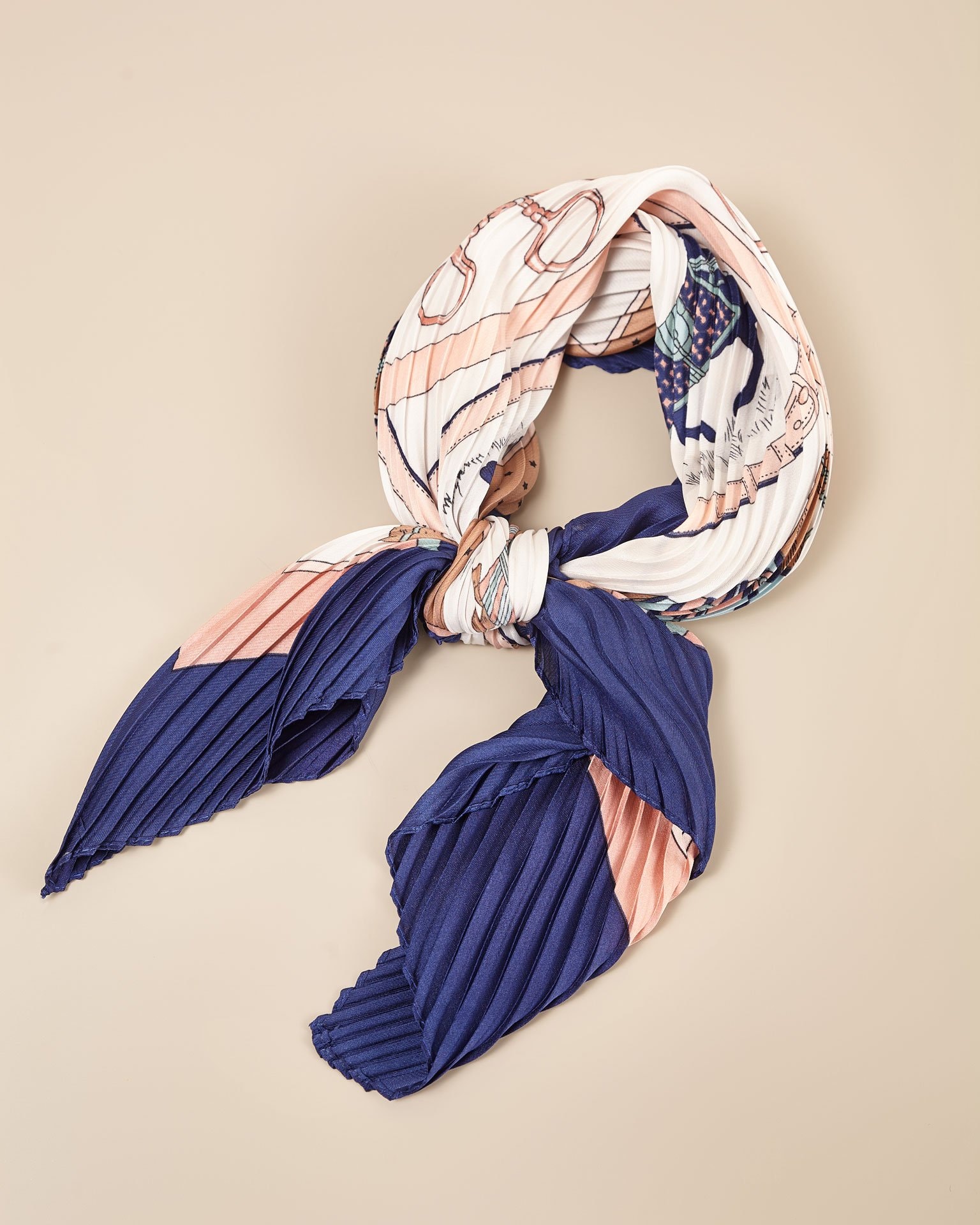 Scarf with a print, Brown