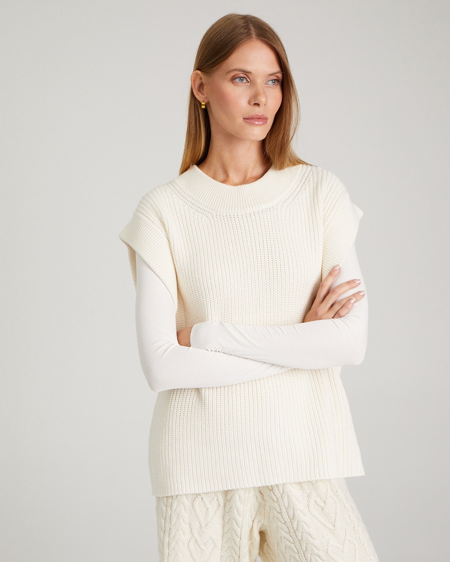 Knit vest, Milk — photo 7