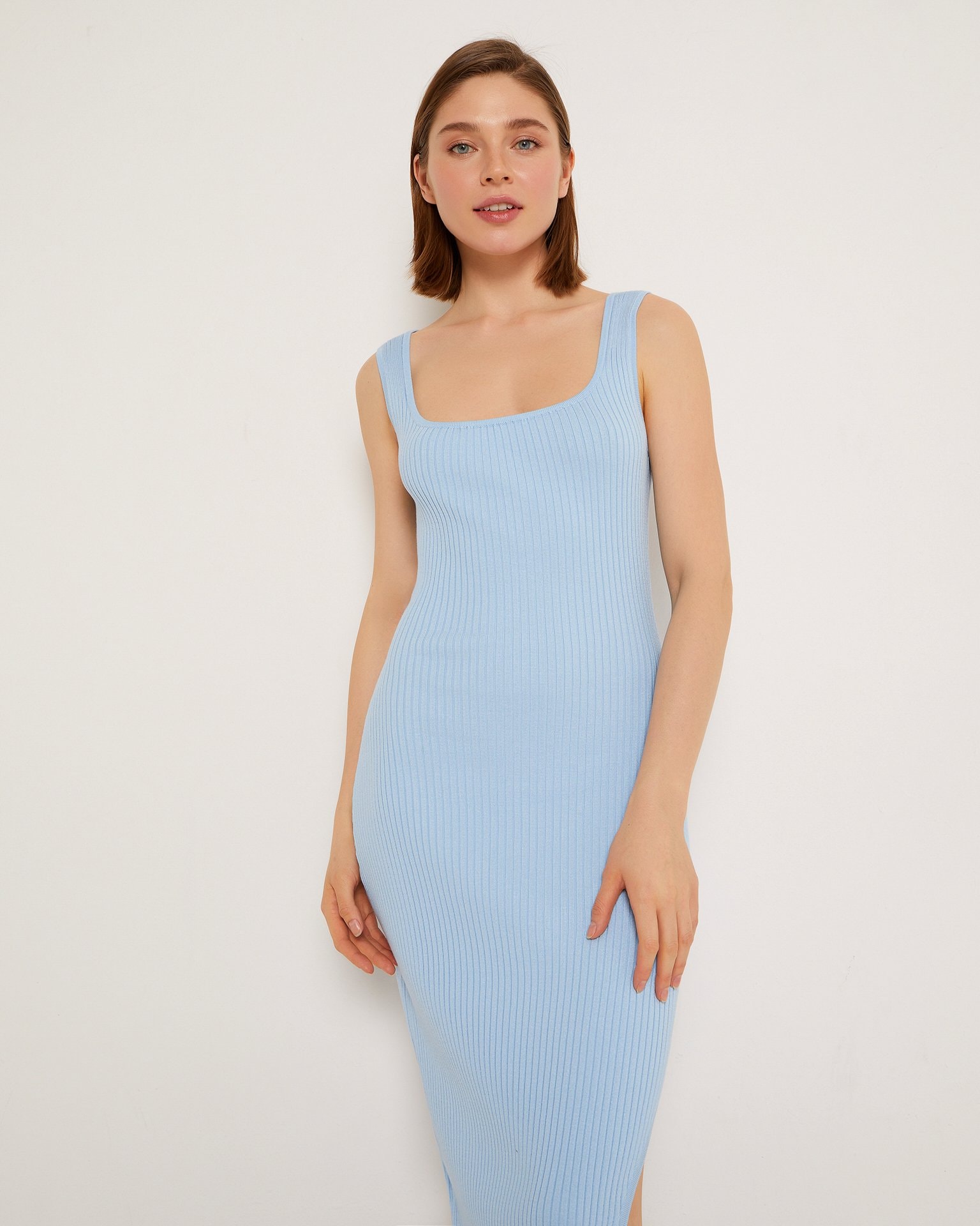 Dress with slit, Sky Blue — photo 5
