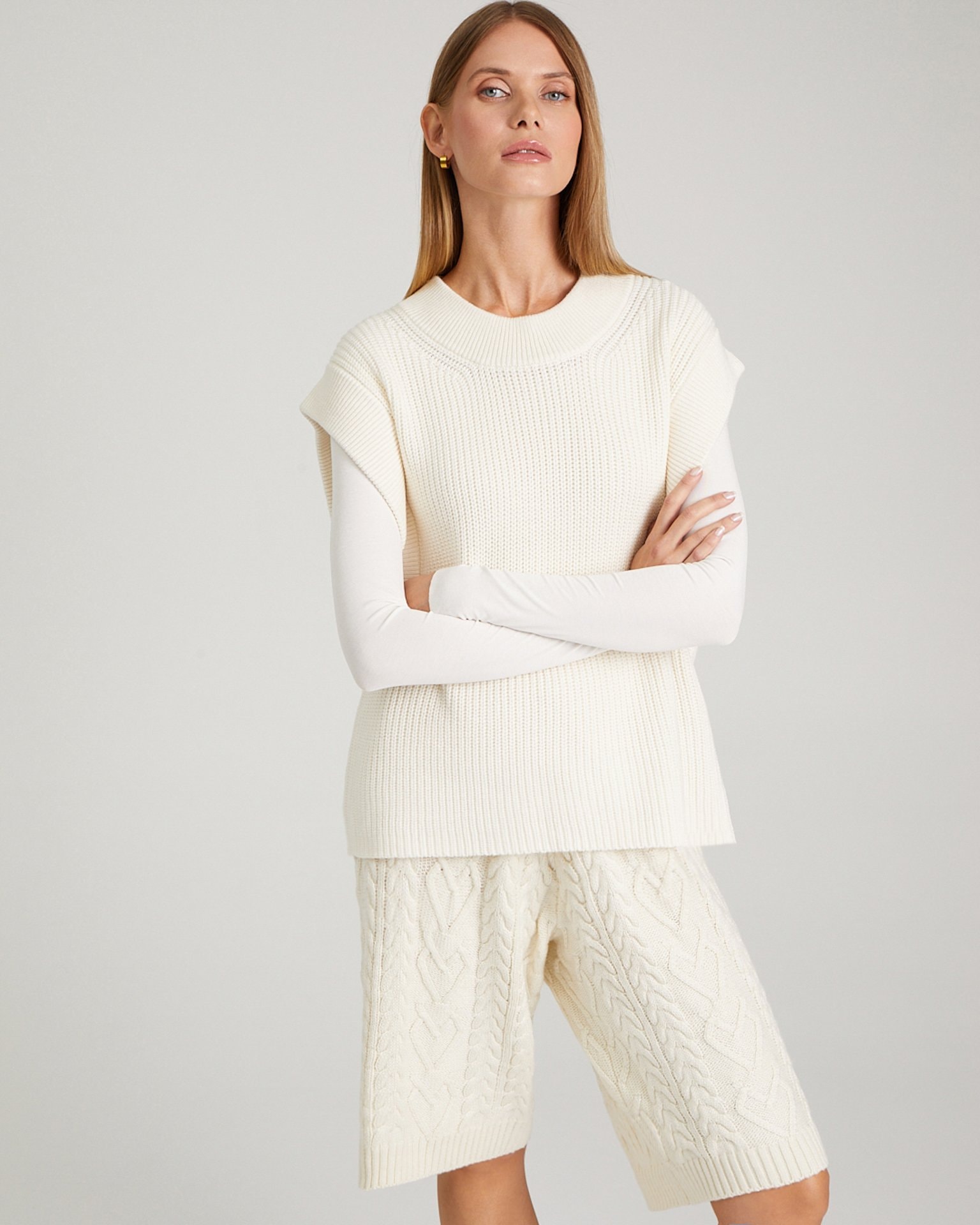 Knit vest, Milk — photo 6
