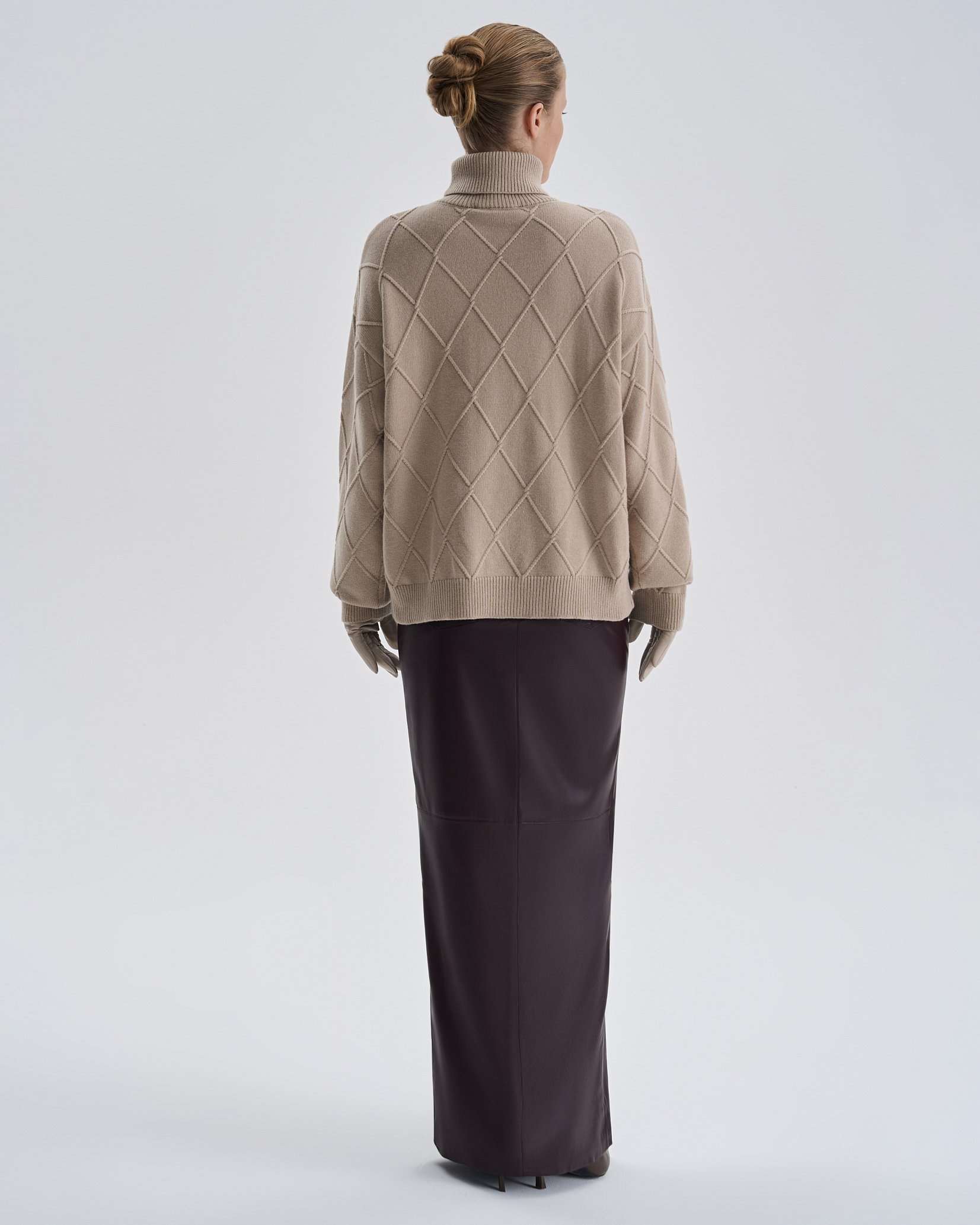 Sweater with voluminous sleeves, Beige — photo 5