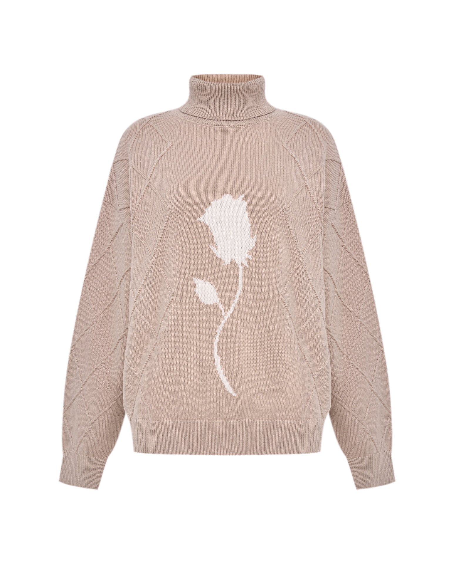 Sweater with voluminous sleeves, Beige — photo 2