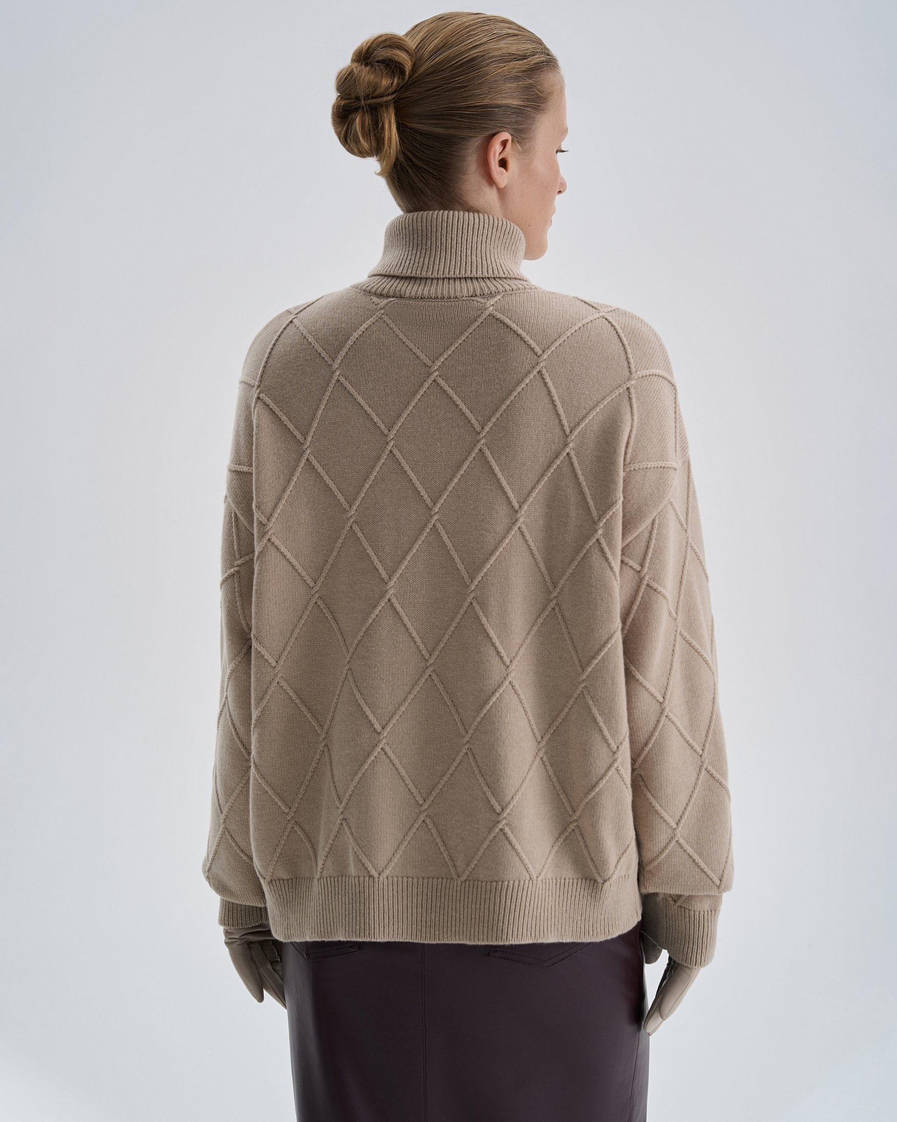 Sweater with voluminous sleeves, Beige — photo 7