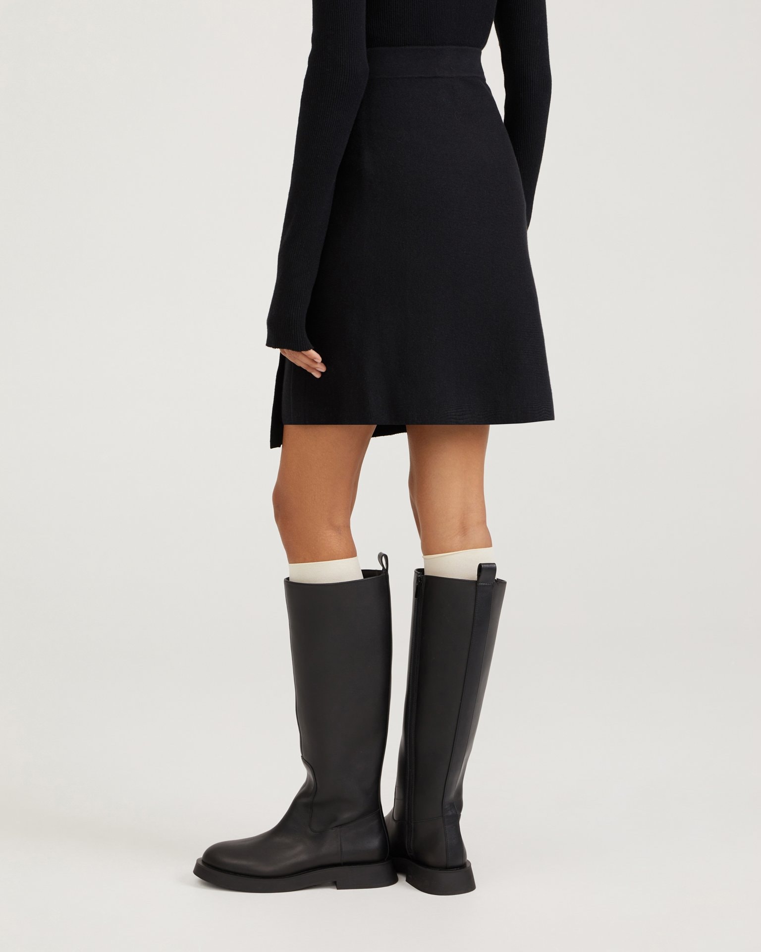 Asymmetric mini skirt, Black — photo 4