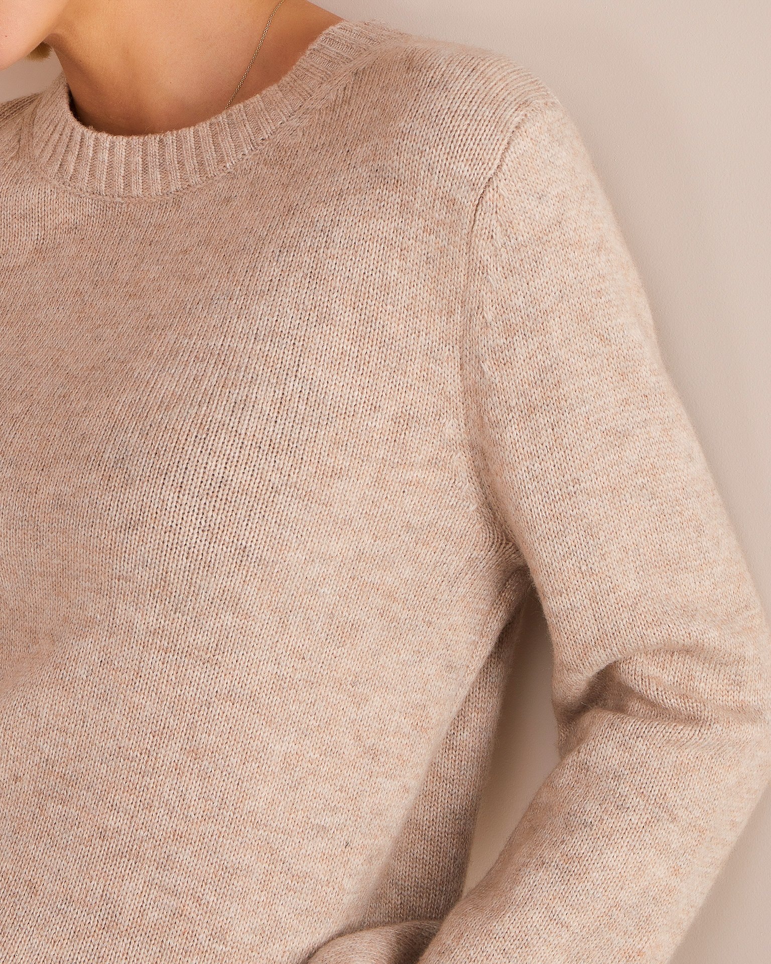 Melange effect sweater, Beige — photo 5