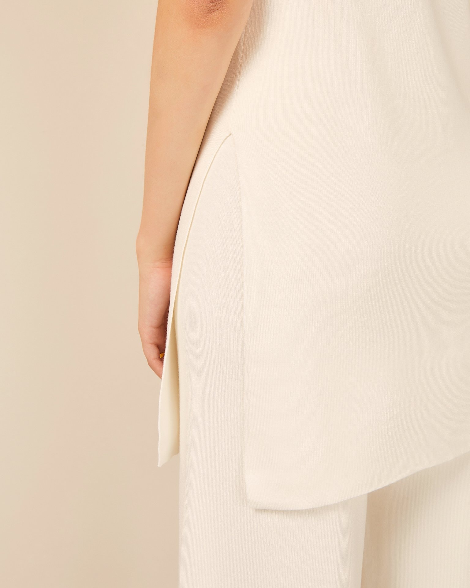 Trouser suit with elongated jumper, Milk — photo 6