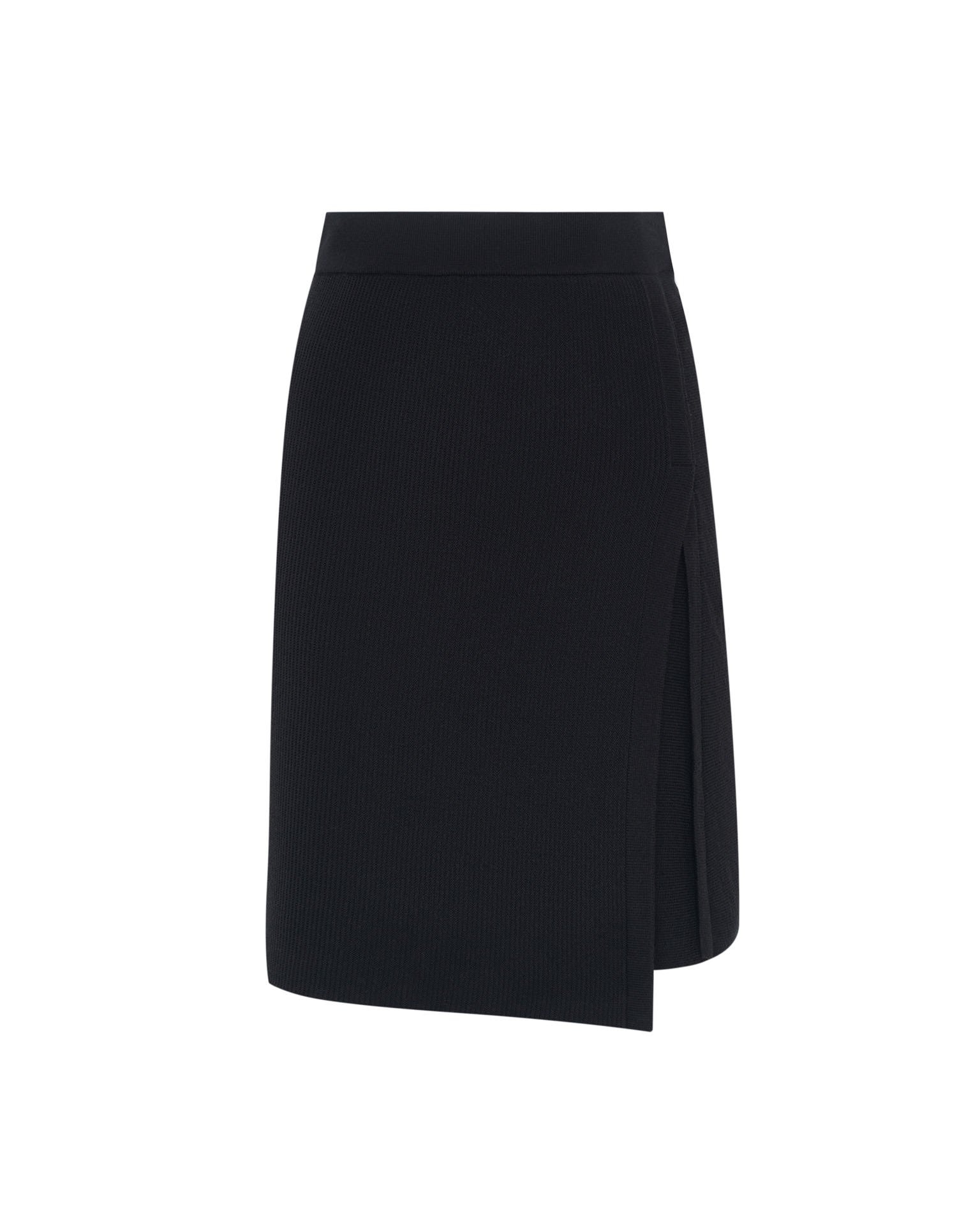 Asymmetric mini skirt, Black — photo 9