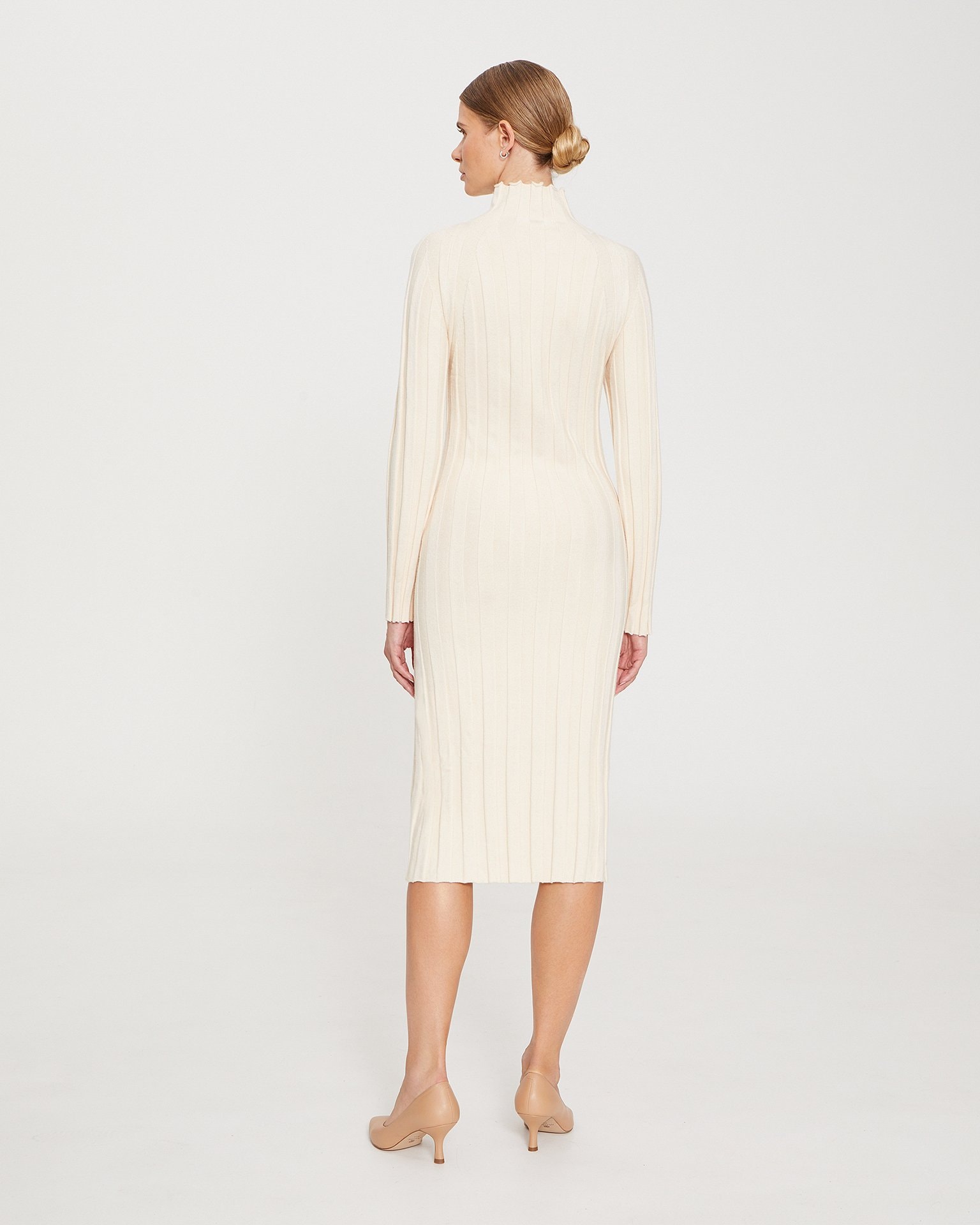 Light beige knit dress, Light Beige — photo 3