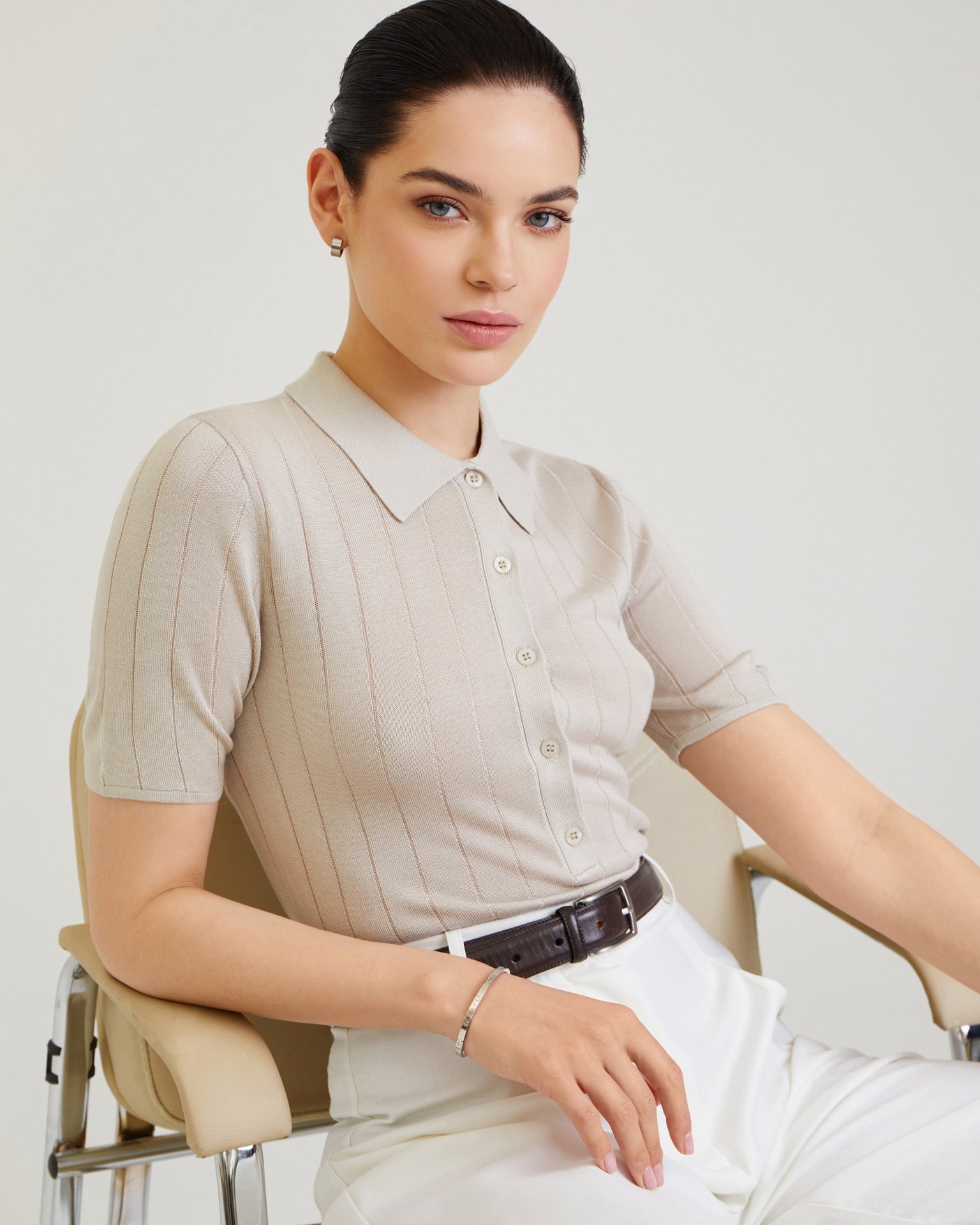 Polo shirt, Beige