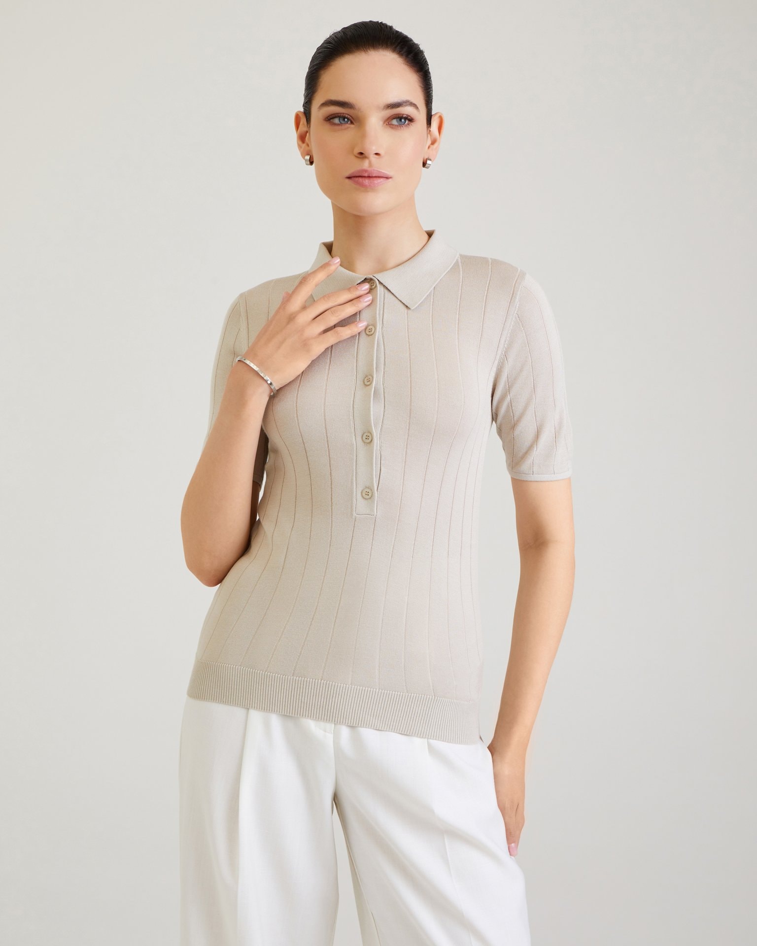 Polo shirt, Beige — photo 4