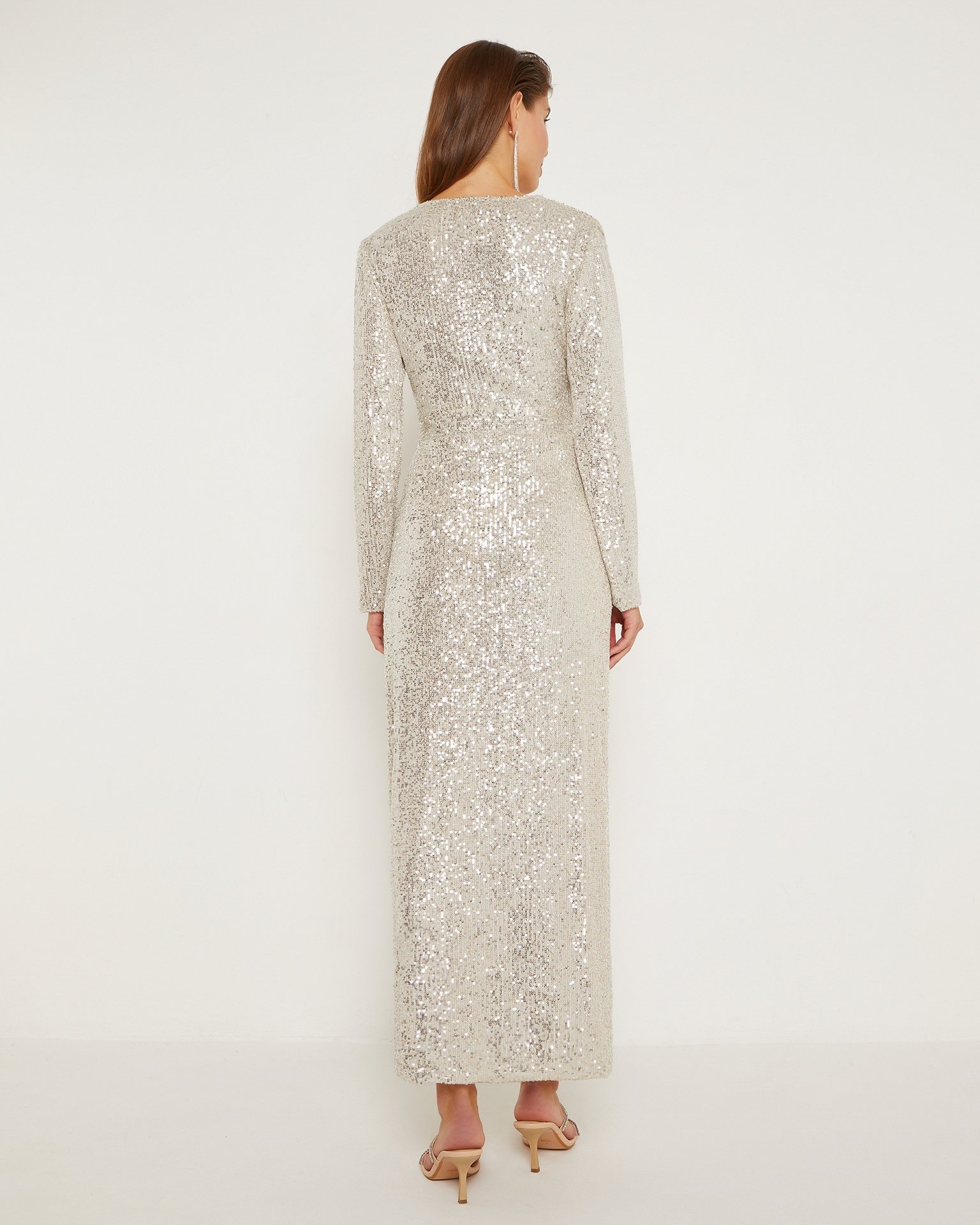Sequinned dress, Nude — photo 3