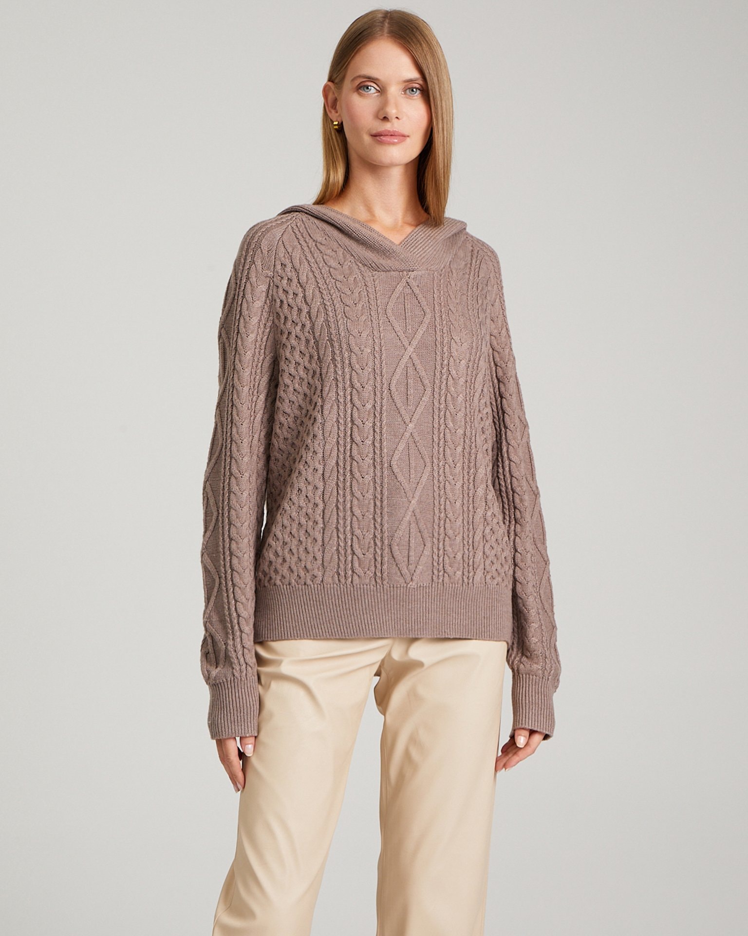 Hooded Jumper, Brown — photo 6