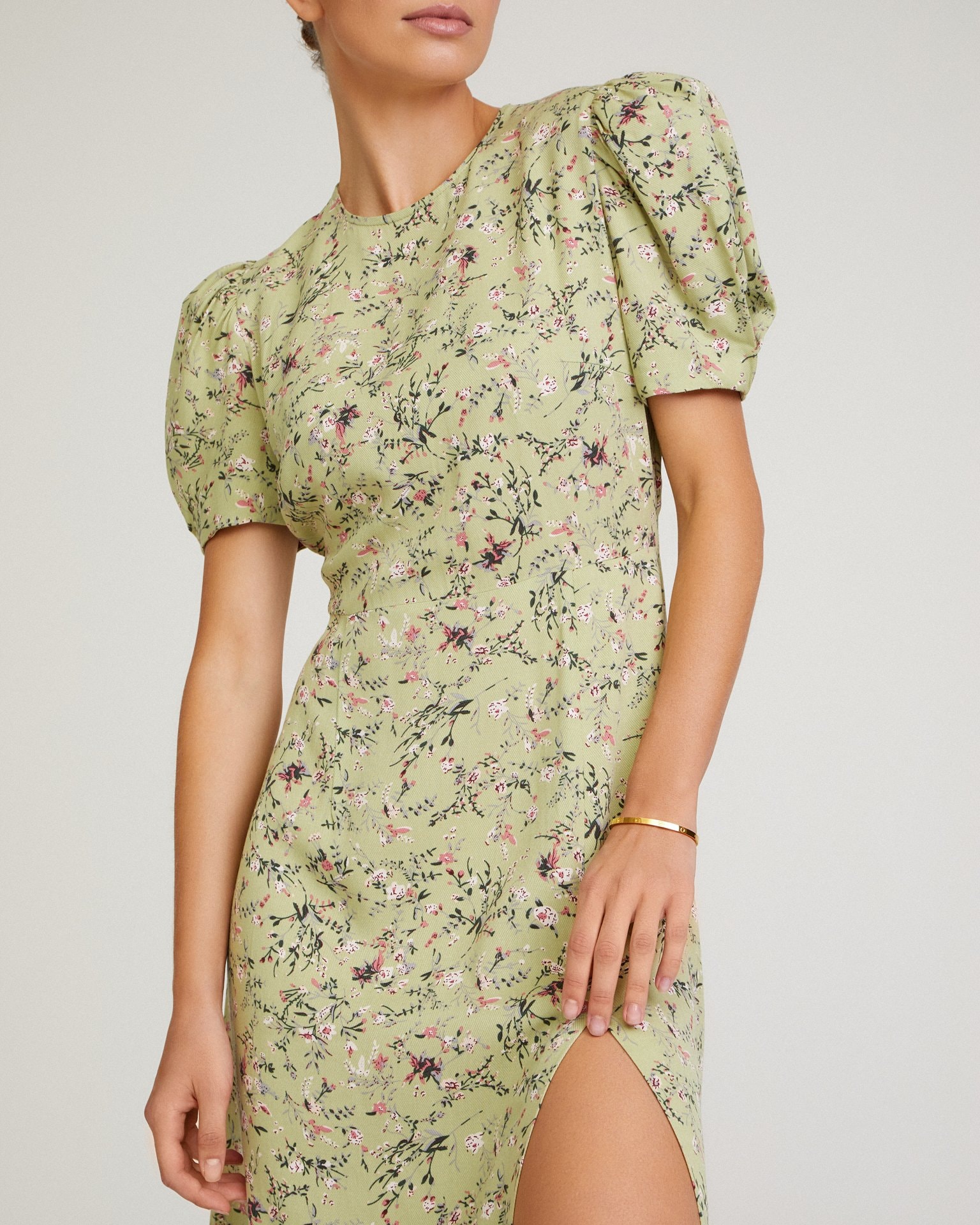 Dress with a slit, Light Green — photo 6