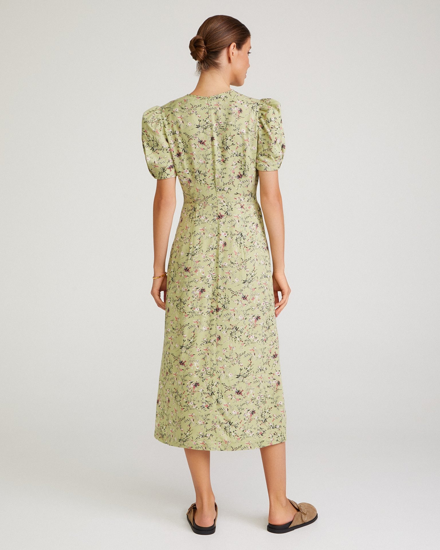 Dress with a slit, Light Green — photo 7