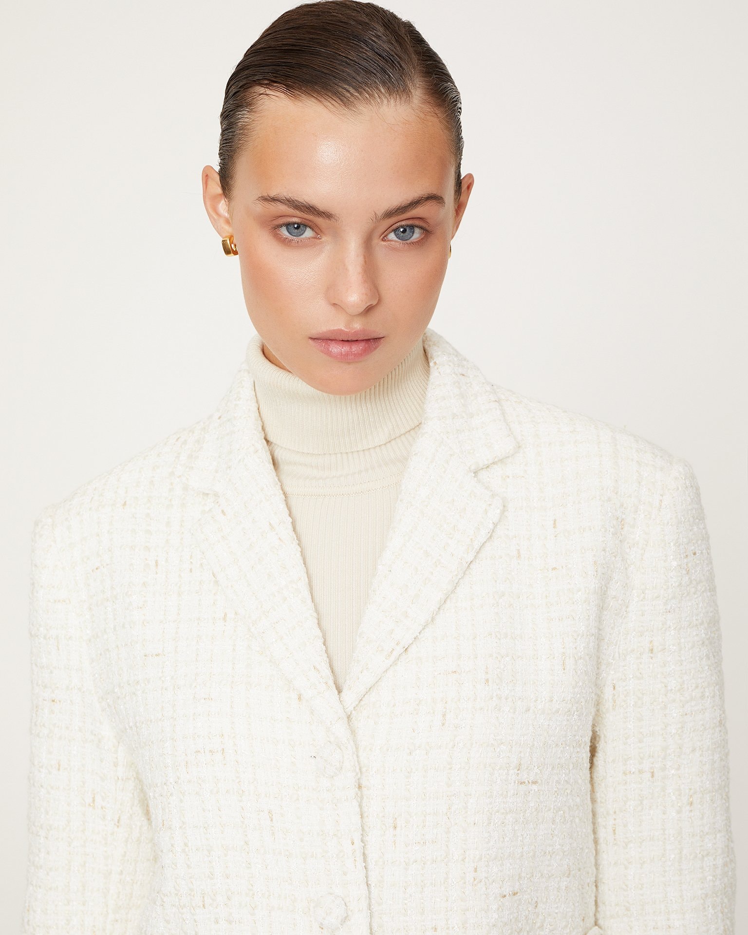 White single-breasted jacket, White — photo 5