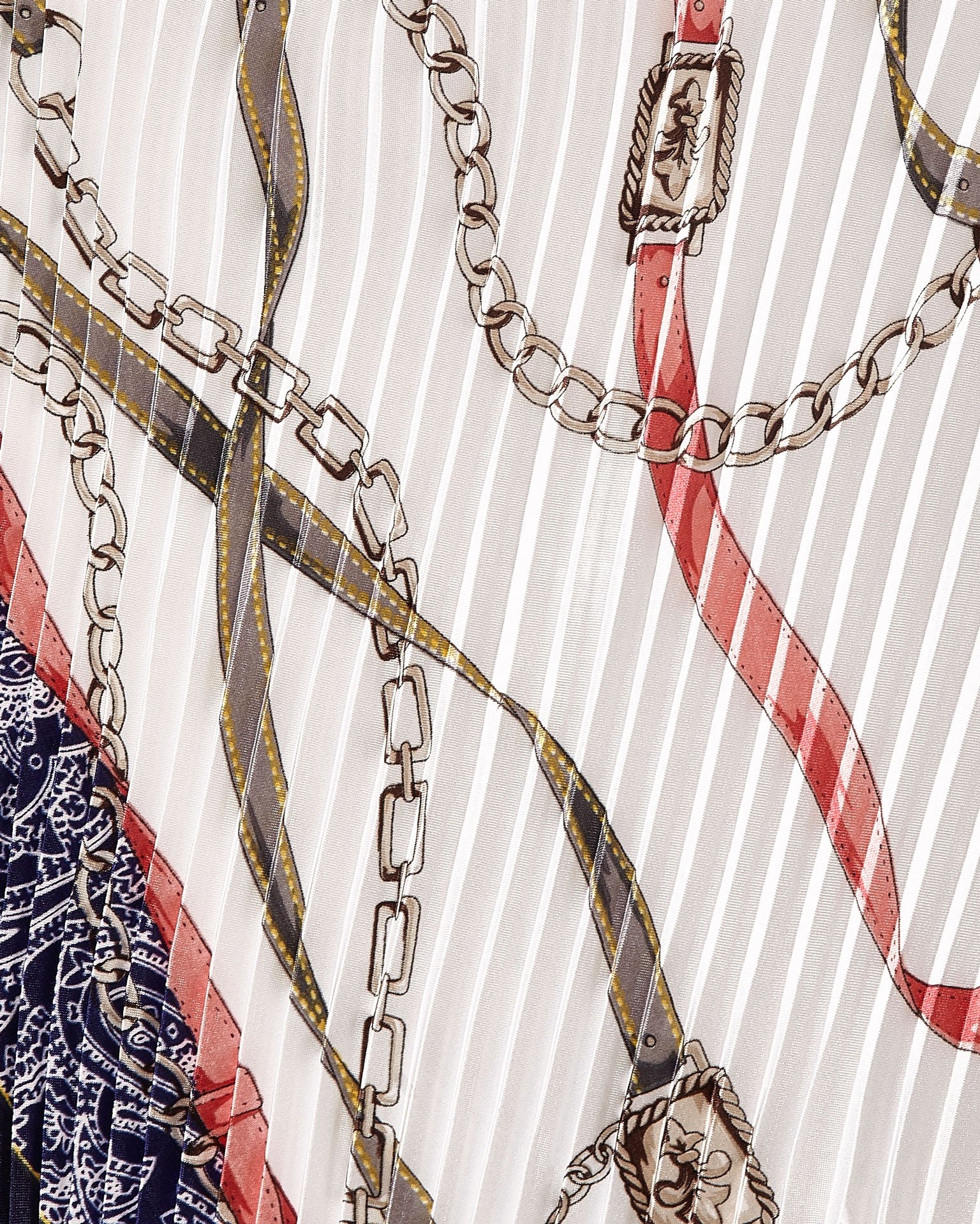 Blue scarf with chain print, Blue — photo 2