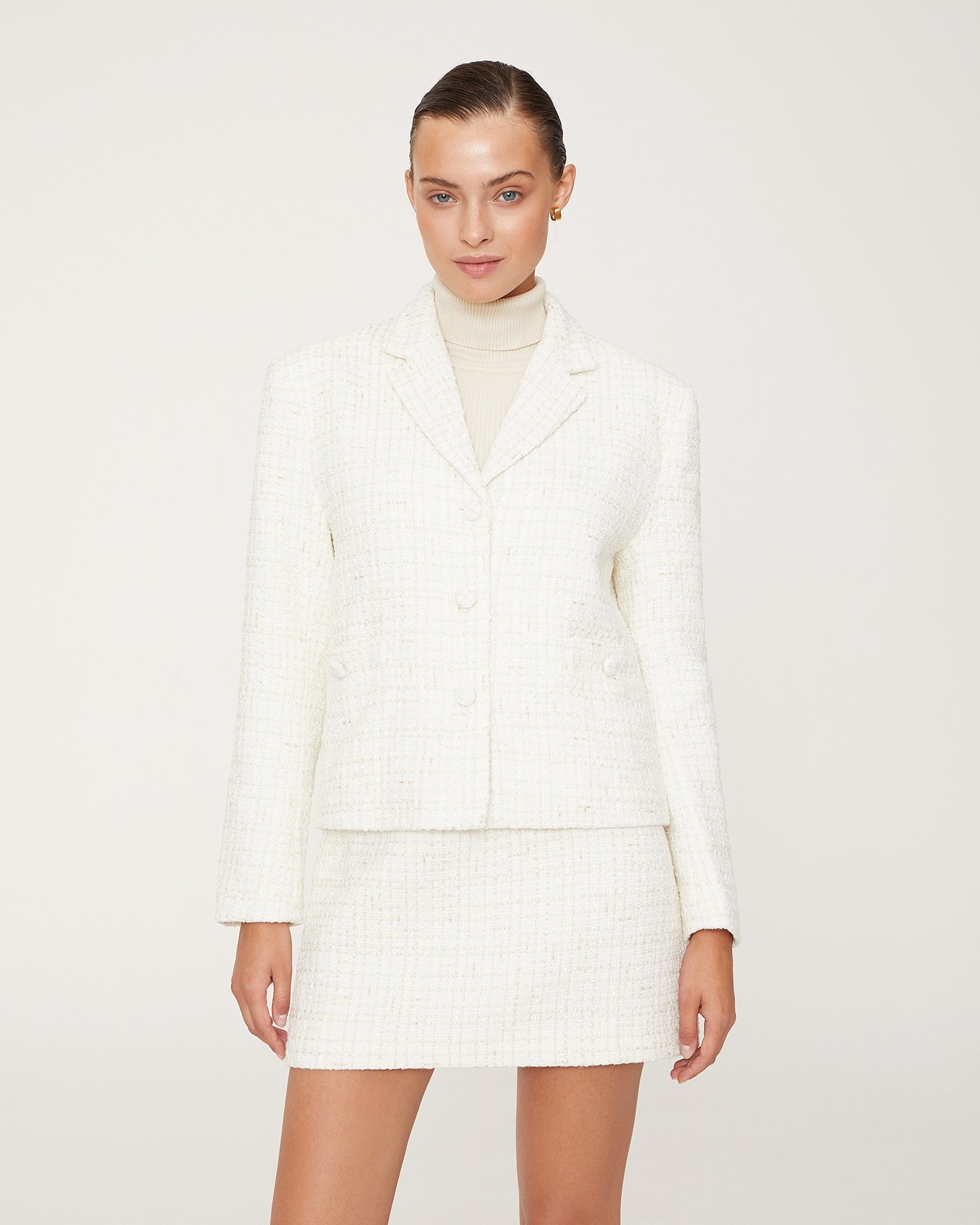 White single-breasted jacket, White — photo 4