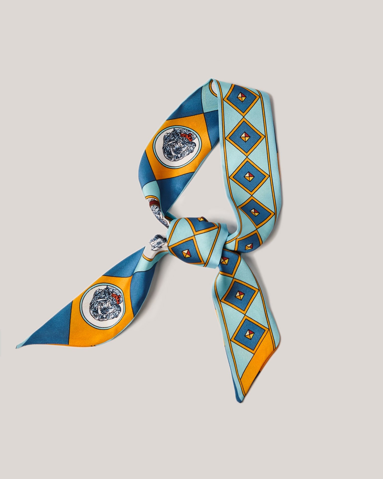 Yellow and blue ribbon, Grey-Blue