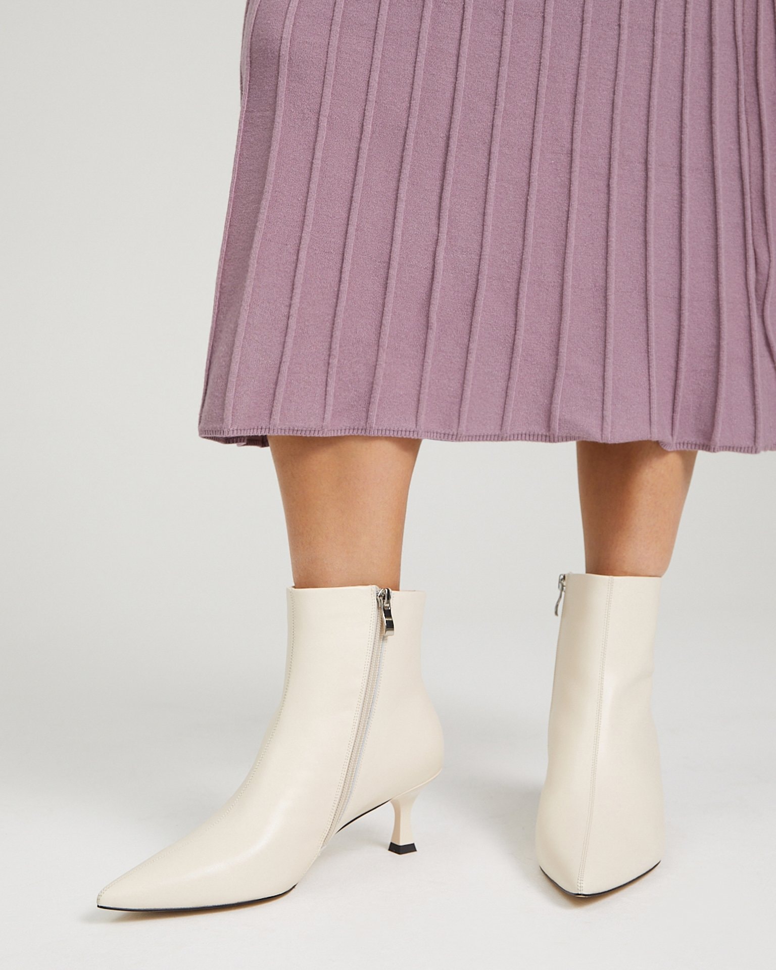 Ankle boots made from genuine leather, Milk — photo 3