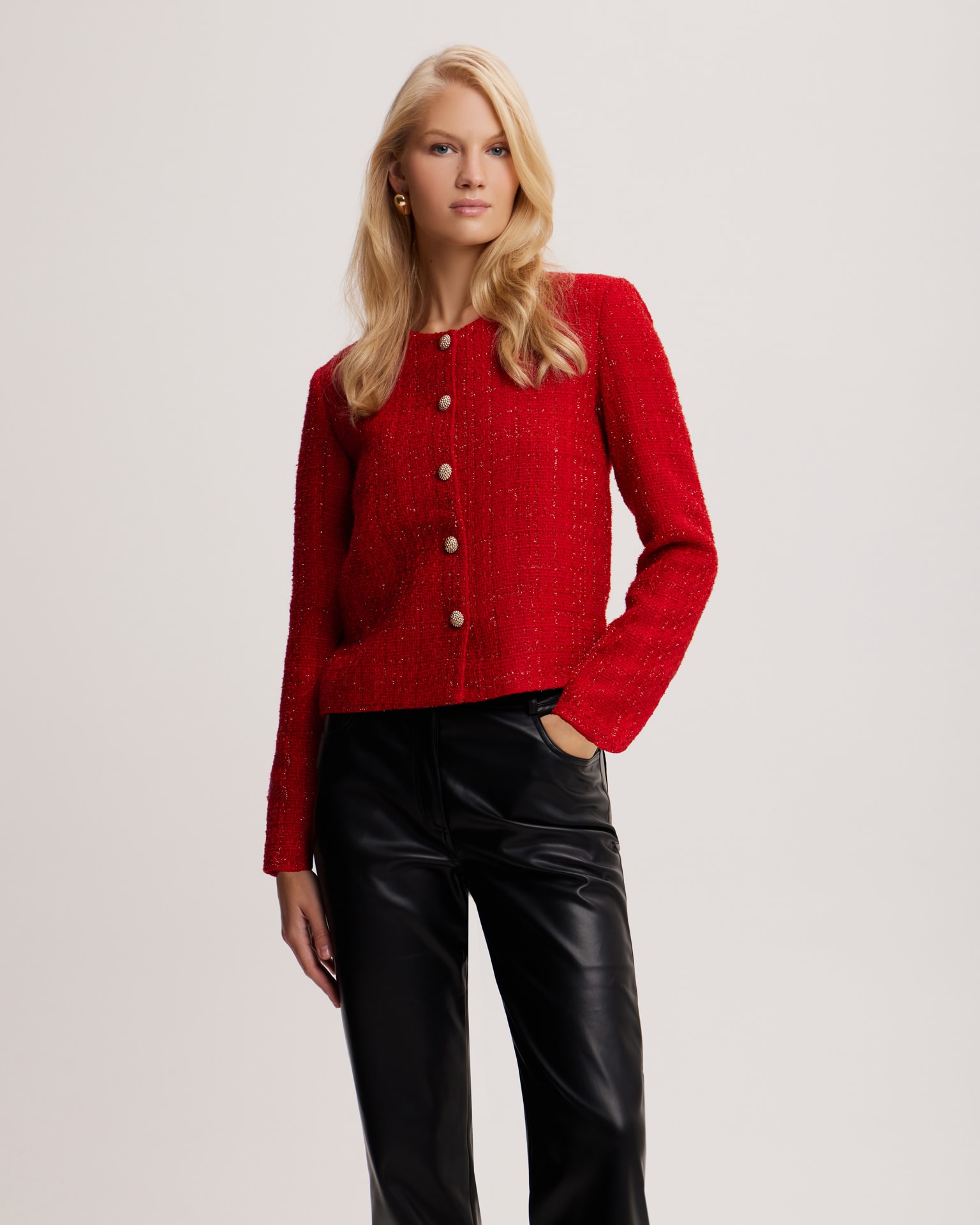 Tweed Jacket, Red — photo 3