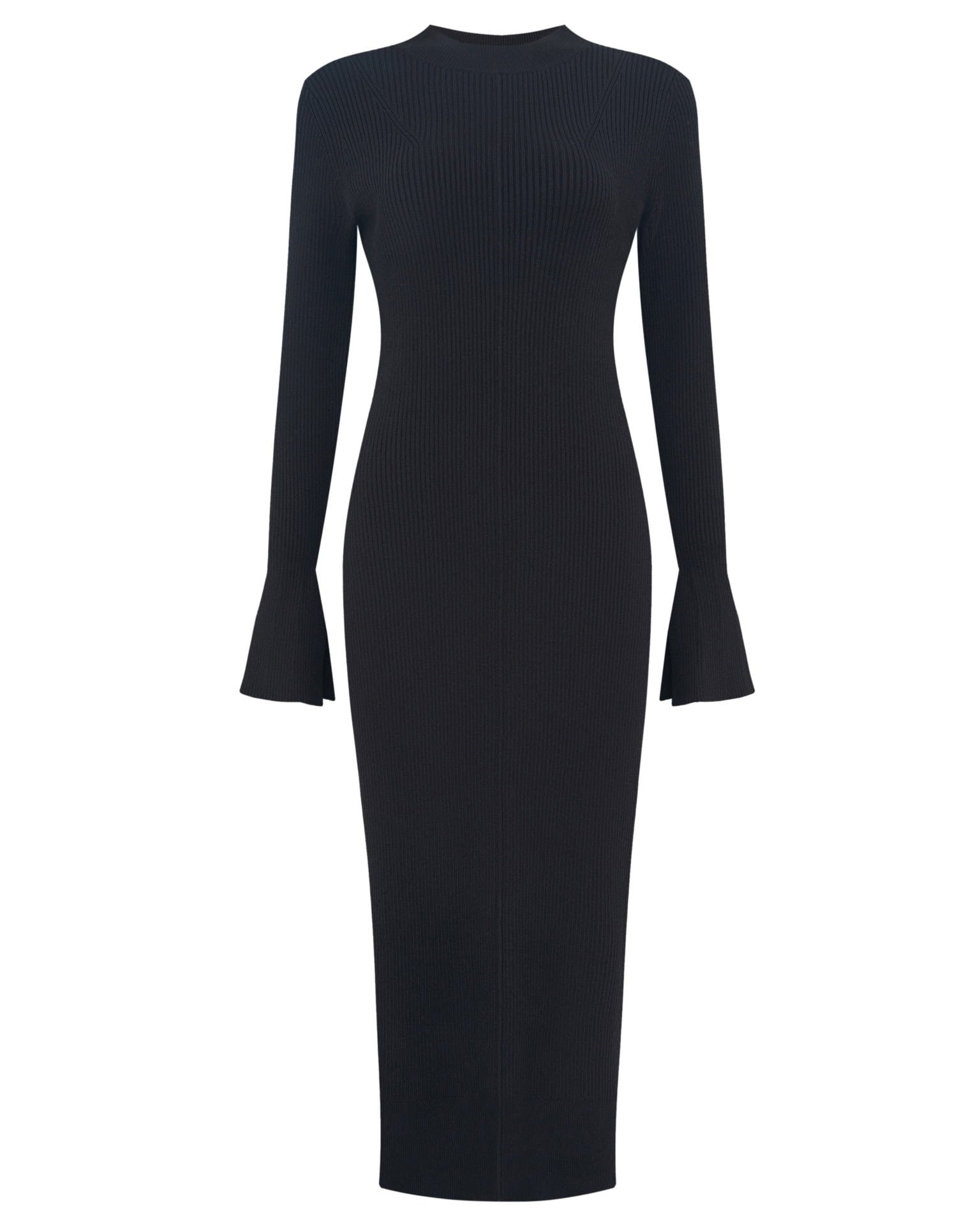 Fitted knit dress, Black — photo 9