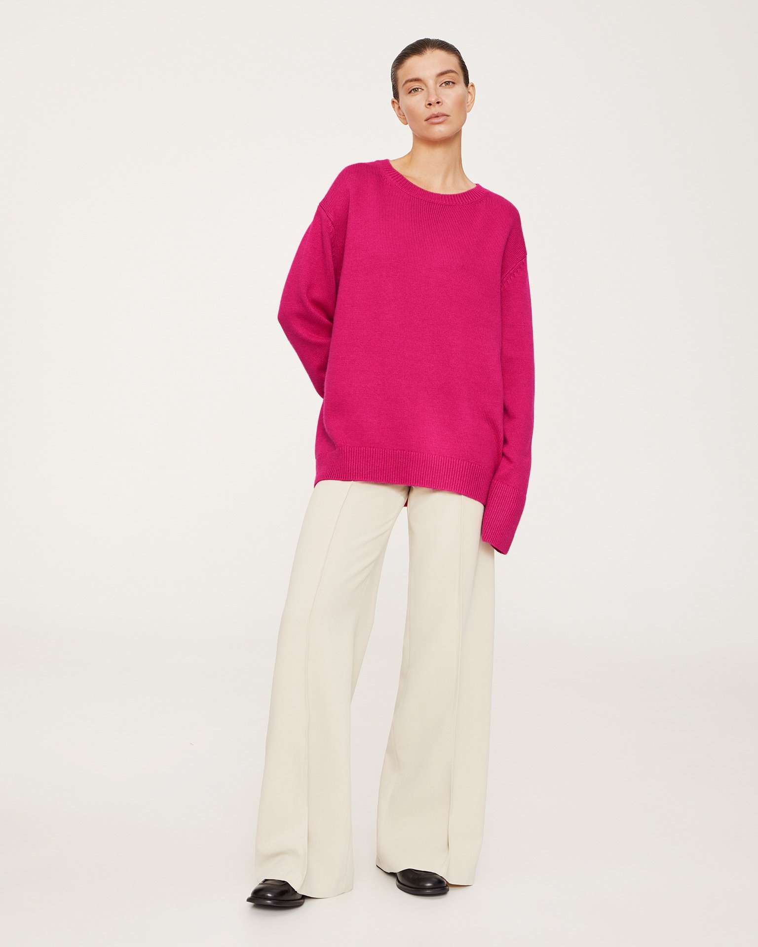 Wool and cashmere jumper, Fuchsia — photo 2
