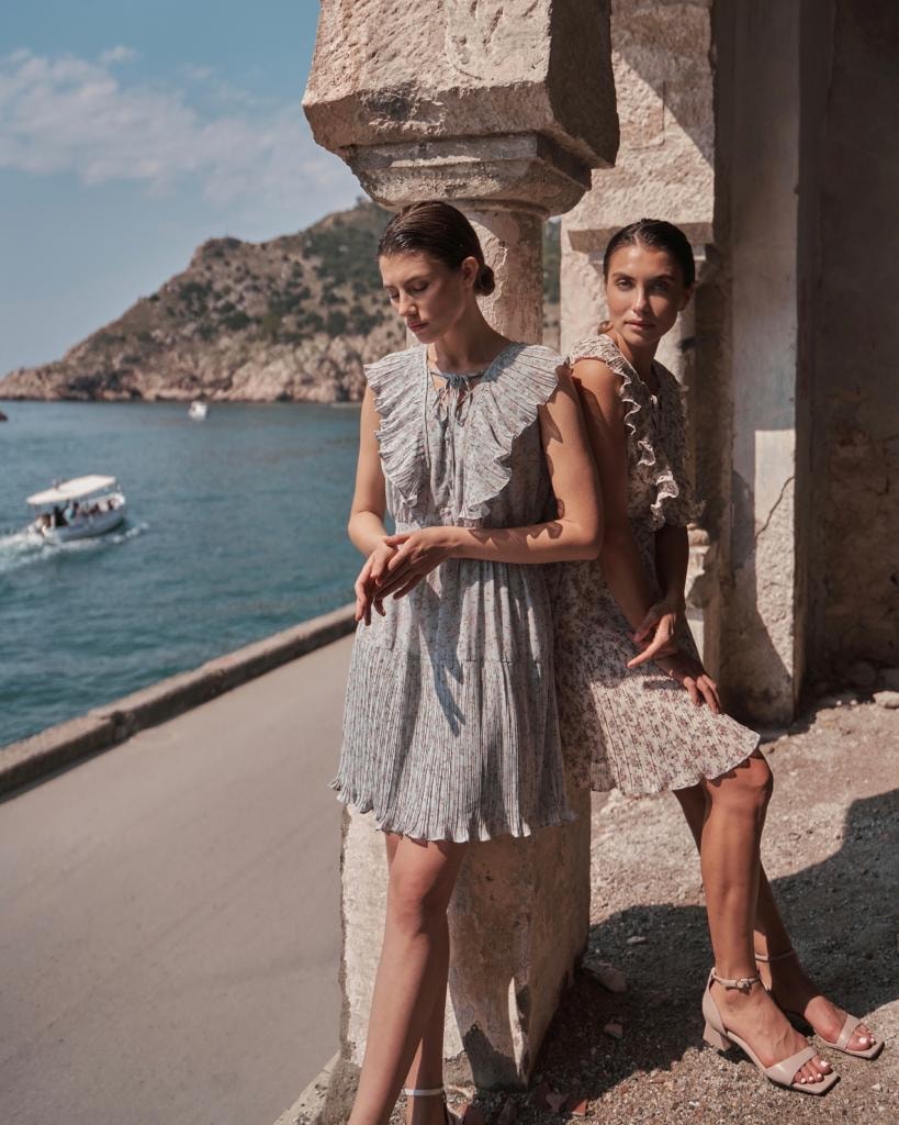 Dress with ruffles, Blue