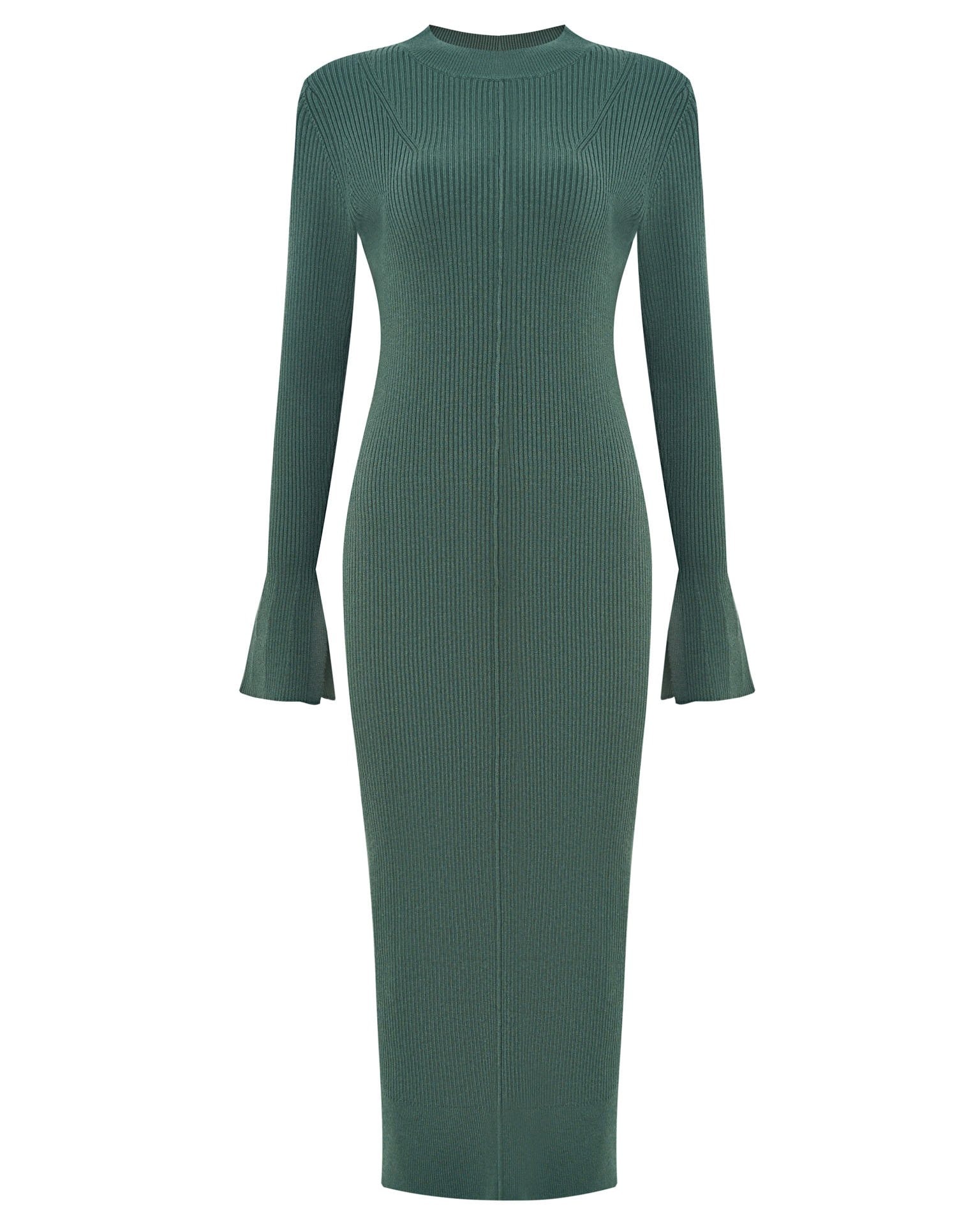 Fitted knit dress, Green — photo 8
