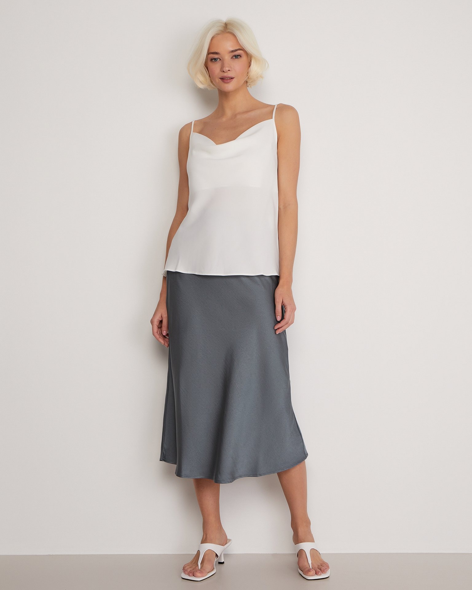 Top with side slits, Milk — photo 2