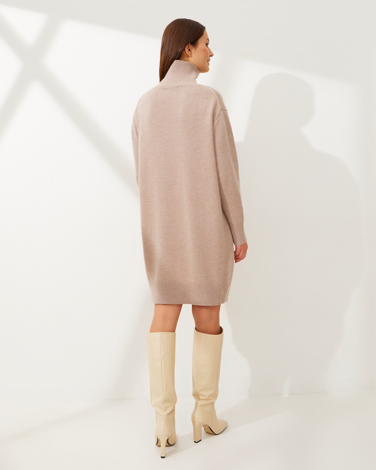 Knit Jumper Dress, Brown — photo 2
