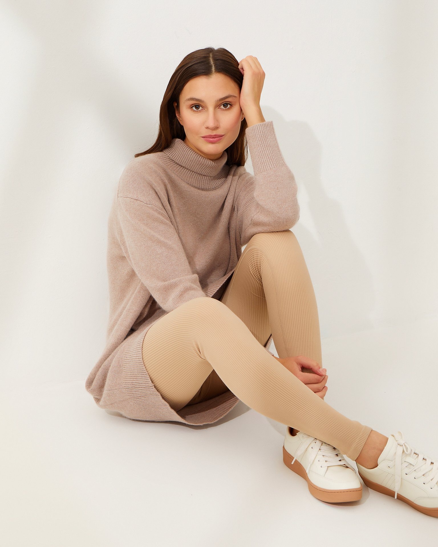 Knit Jumper Dress, Brown — photo 4